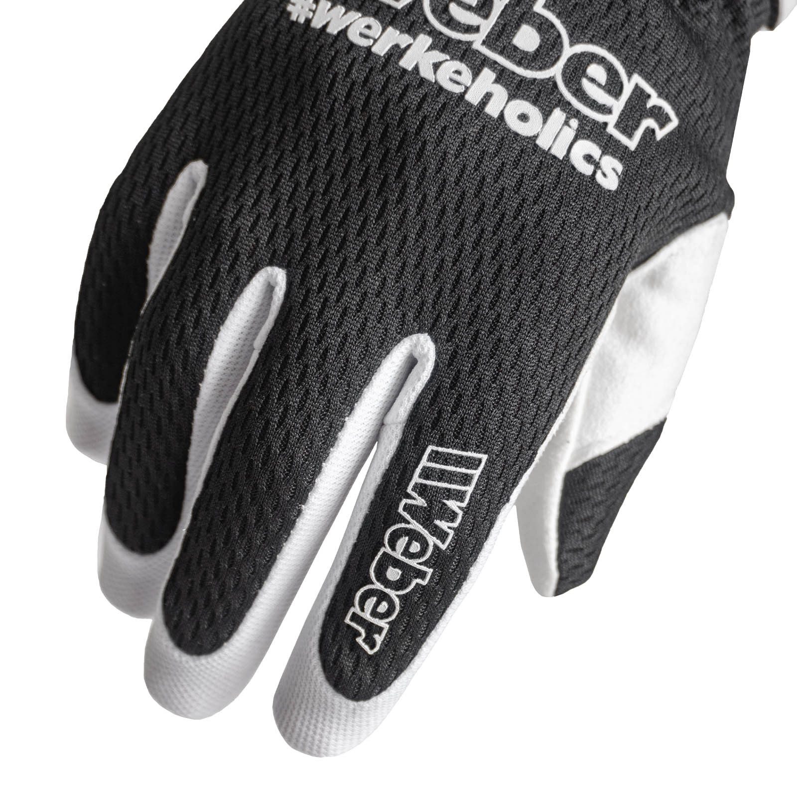 Weber GmbH Fahrradhandschuhe Weber #Werkeholics Ultra Lite Handschuhe schwarz/weiß mit hervorragendem Grip, ultra-leicht und luftdurchlässig