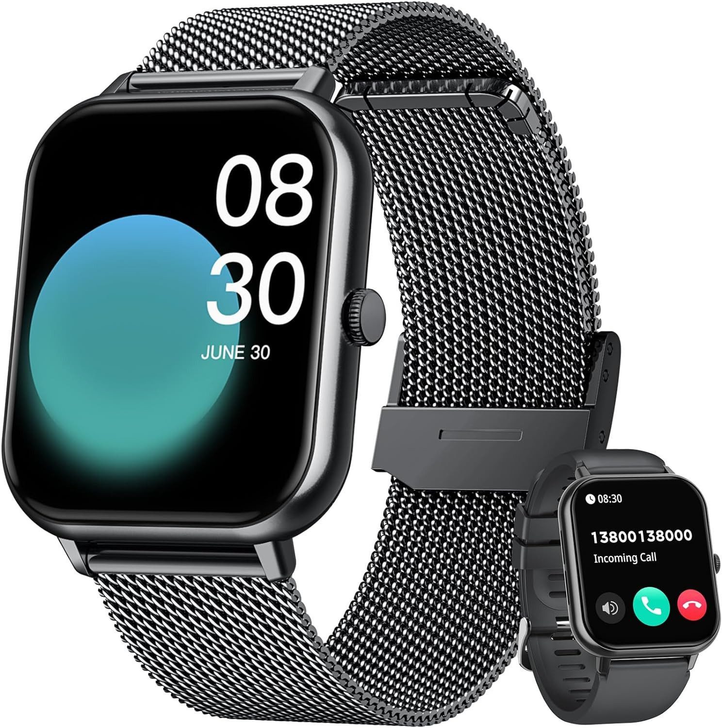 AOYATE Smartwatch, Damen Herren Smartwatch, Fitness Tracker Uhr, Smartwatch