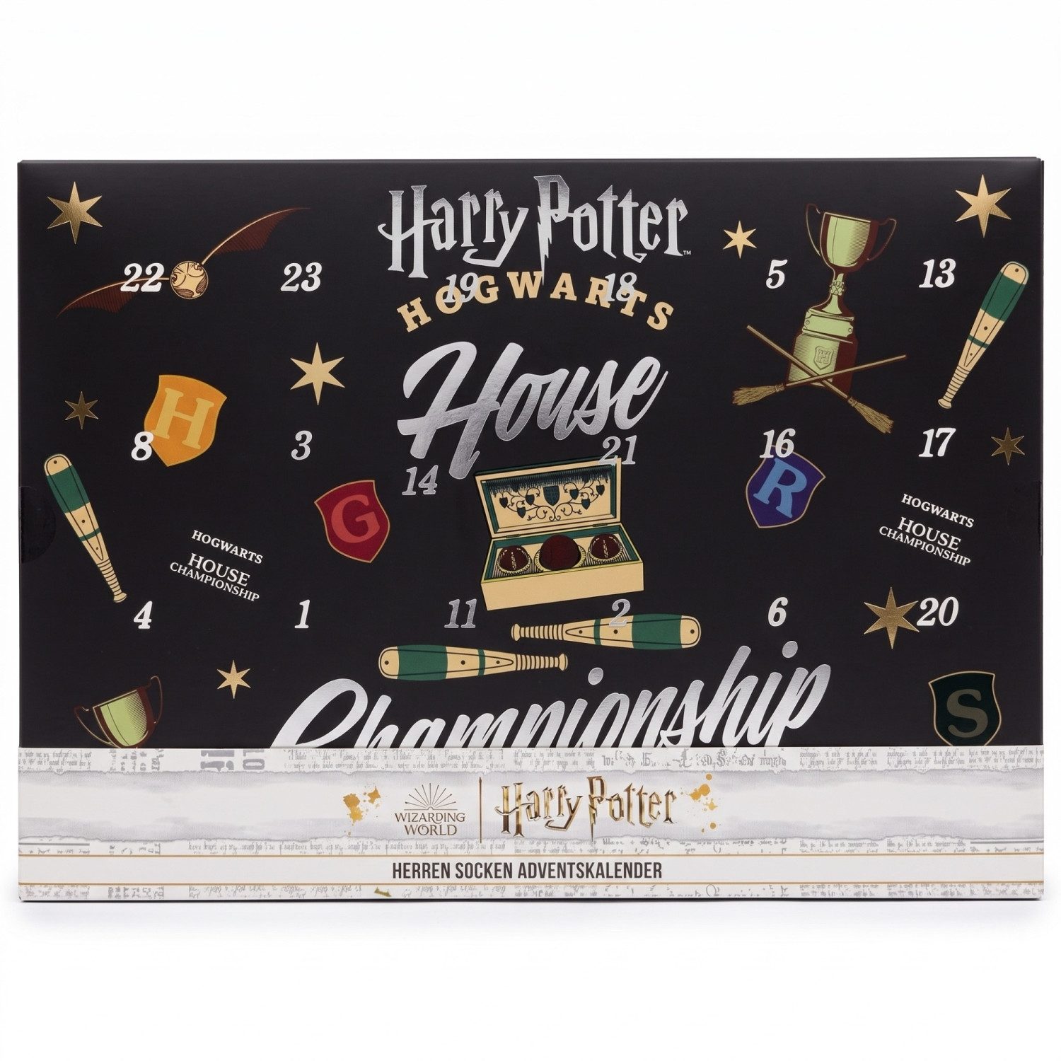 Sockswear Freizeitsocken HARRY POTTER HERREN Adventskalender 12 Paar Socken 42-46 HOGWARTS HOUS