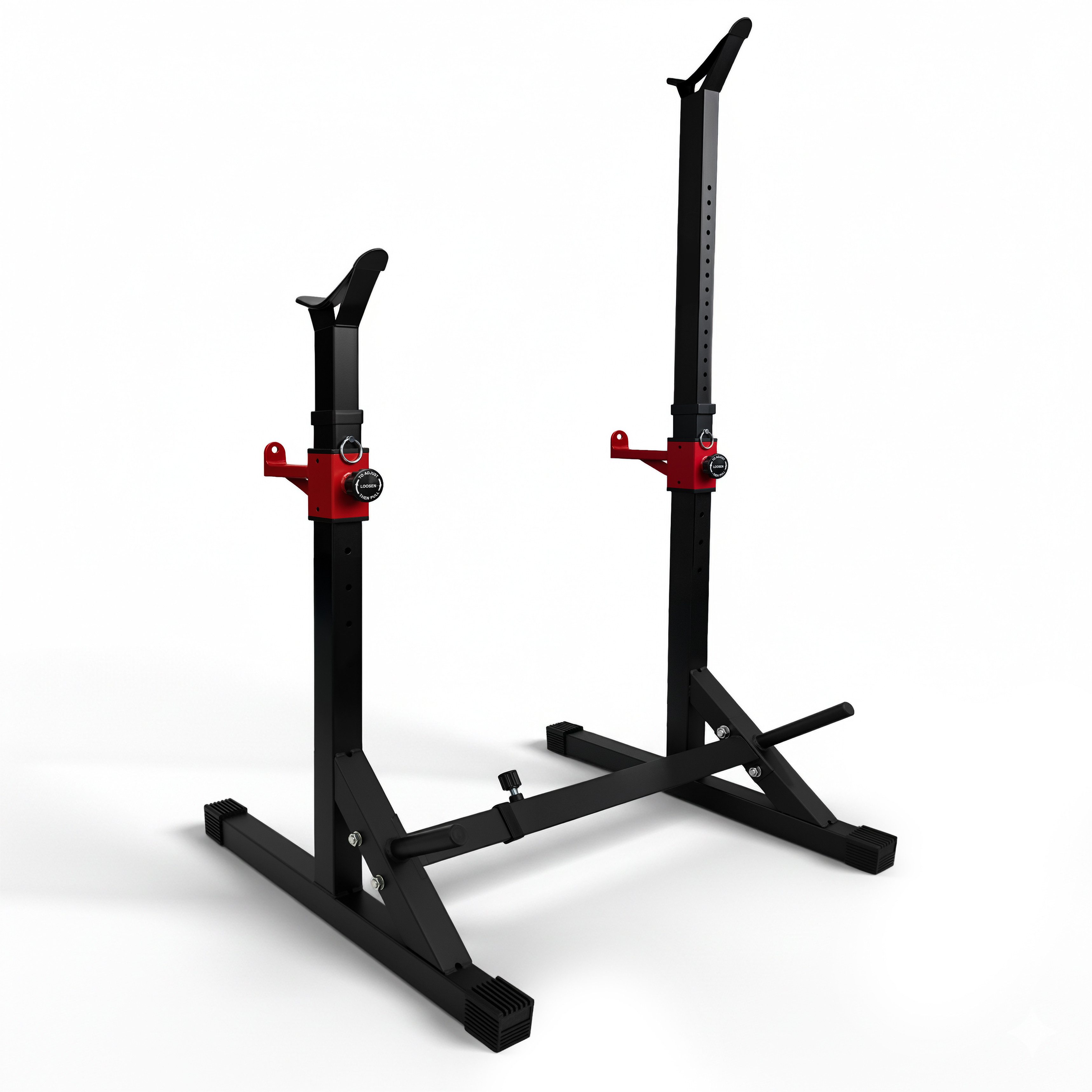 Krafitive Langhantelständer Hantelständer Höhenverstellbar, Home Gym Kniebeugenständer, Bis 200kg belastbar, 16-stufig verstellbar inkl. Safety-Spotter.