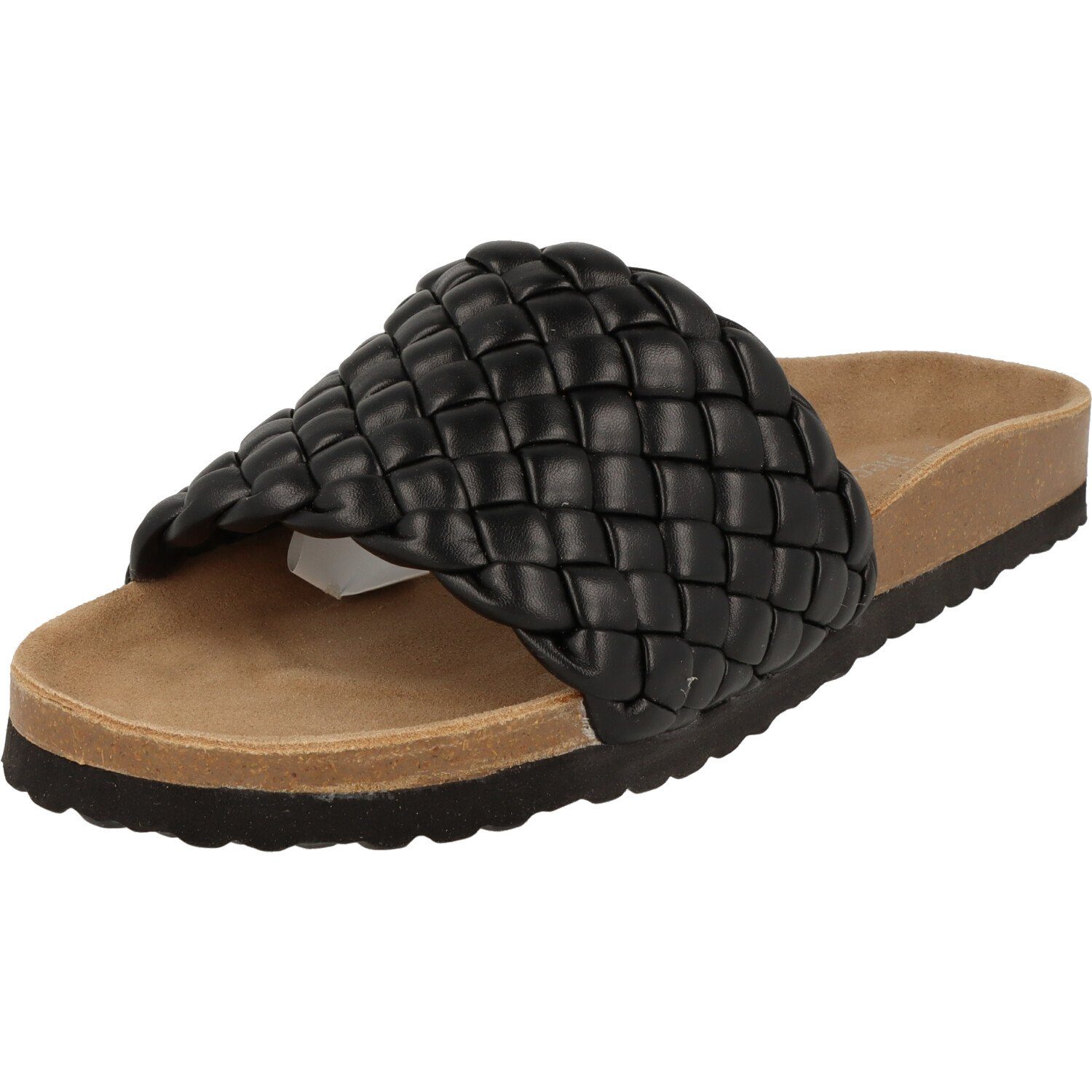 piece of mind. 274-043 Damen Schuhe elegante Komfort Slipper Fußbett Pantolette Black