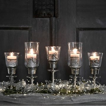 Mirabeau Kerzenständer Kerzentablett Ennedi silber/klar