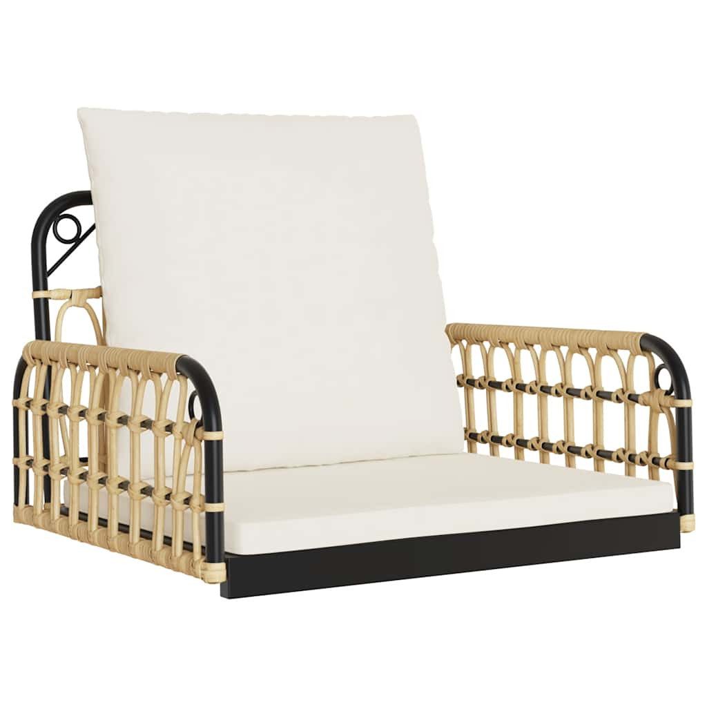 vidaXL Gartenbank Hängestuhl mit Kissen 63x58x39 cm Poly Rattan und Stahl (1-St)