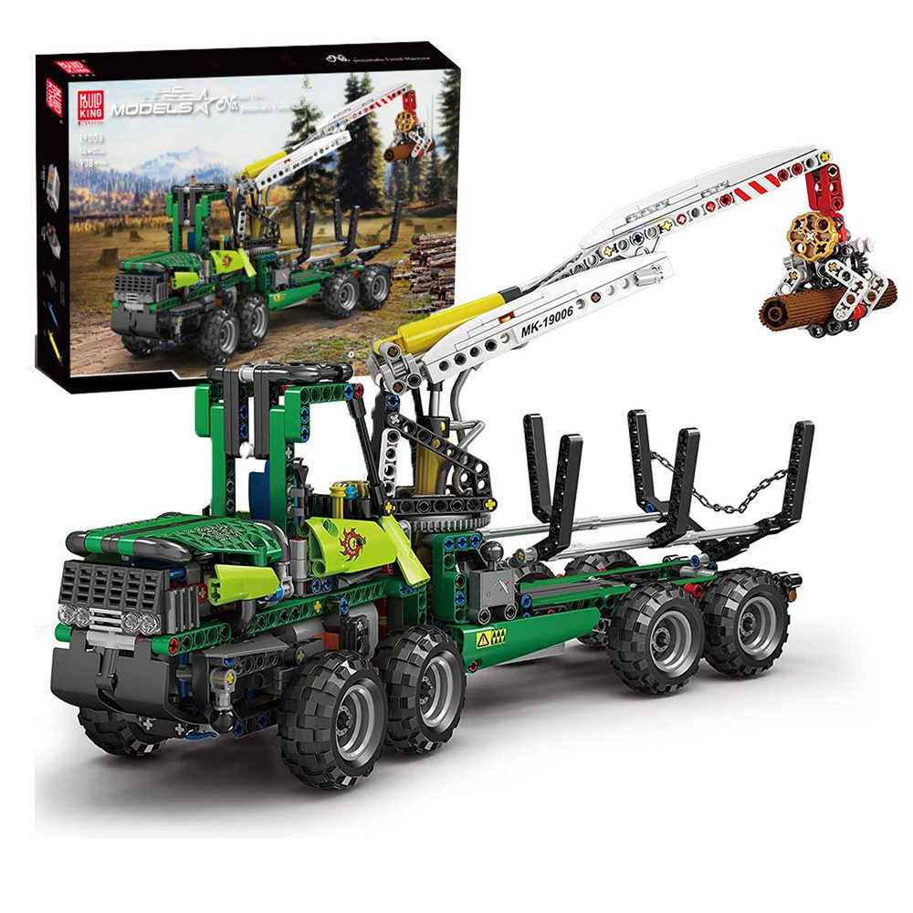 Mould King 19006 Langholzfahrzeuge Lkw Moc Klemmbausteine 938 Teile Konstruktionsspielsteine, (Set, 938 St)