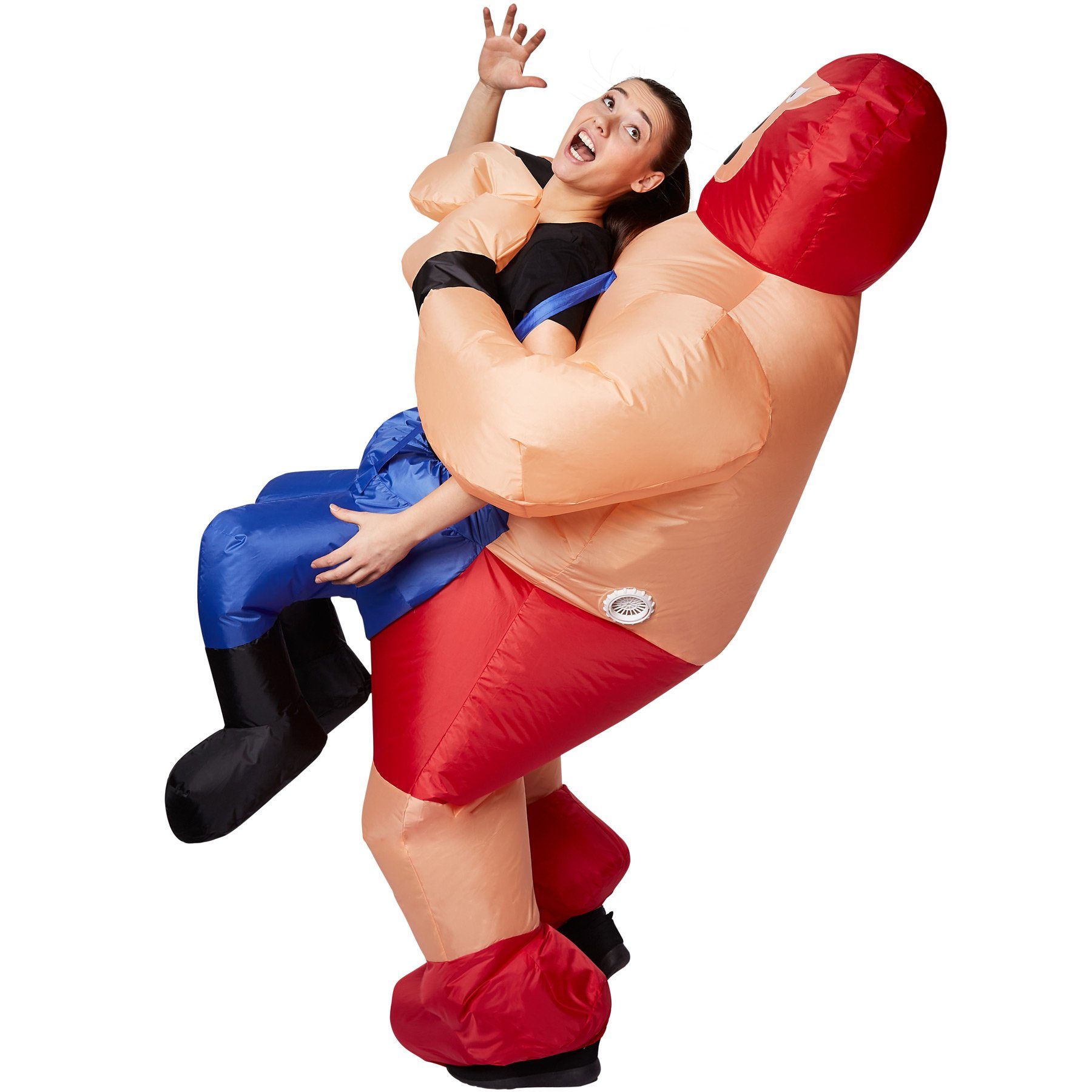 dressforfun Kostüm Selbstaufblasbares Aufsitzkostüm Wrestler, Batteriebetrieben, innerhalb von Sekunden aufgeblasen