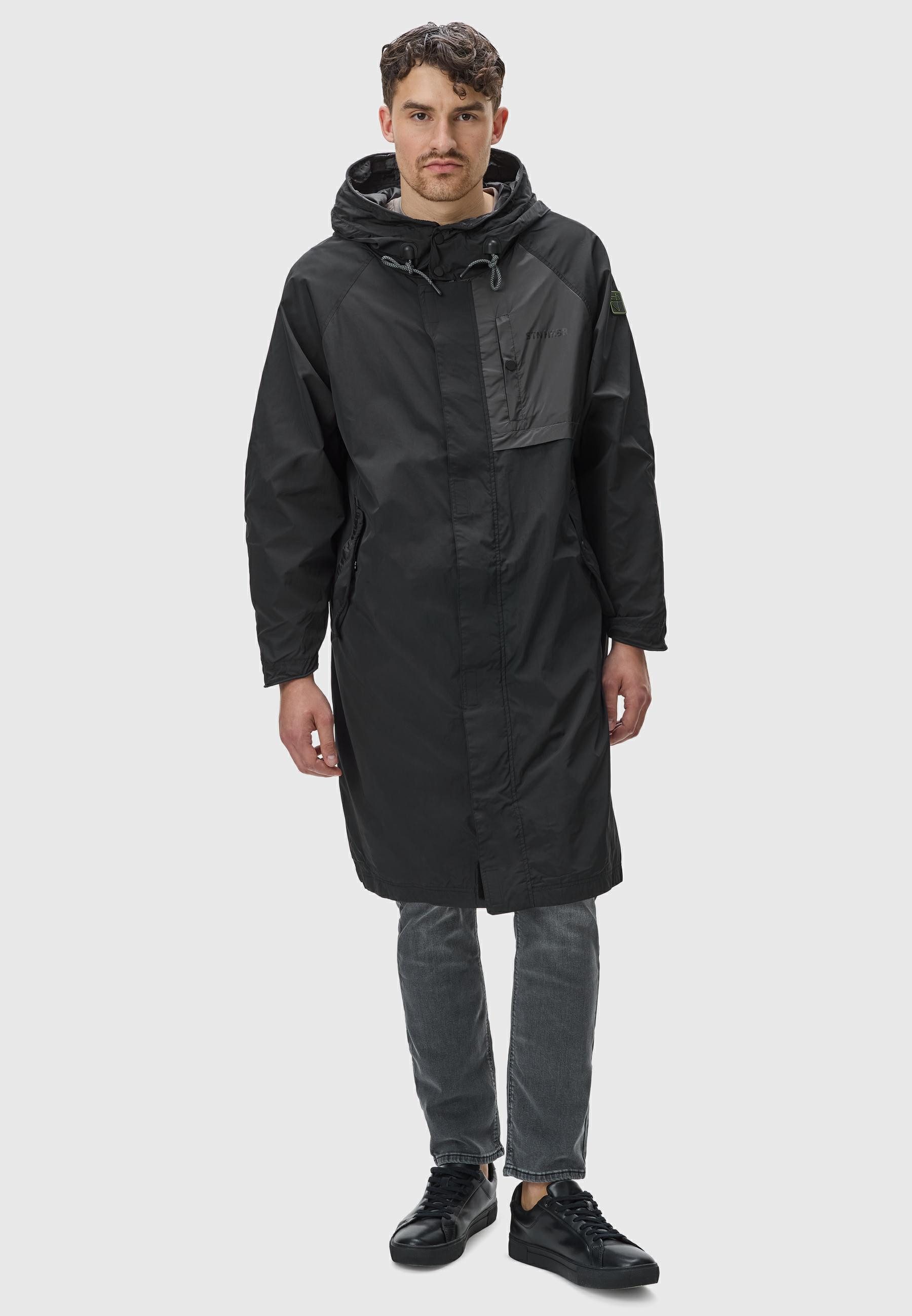 Stone Harbour Regenmantel Zafaar Lange Herren Regenjacke mit Kapuze