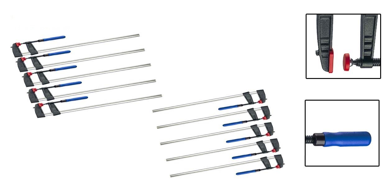 Thumbnail - VaGo-Tools Schraubzwinge Schraubzwinge Rutschsicherung Zwingen 250 x50mm 10x