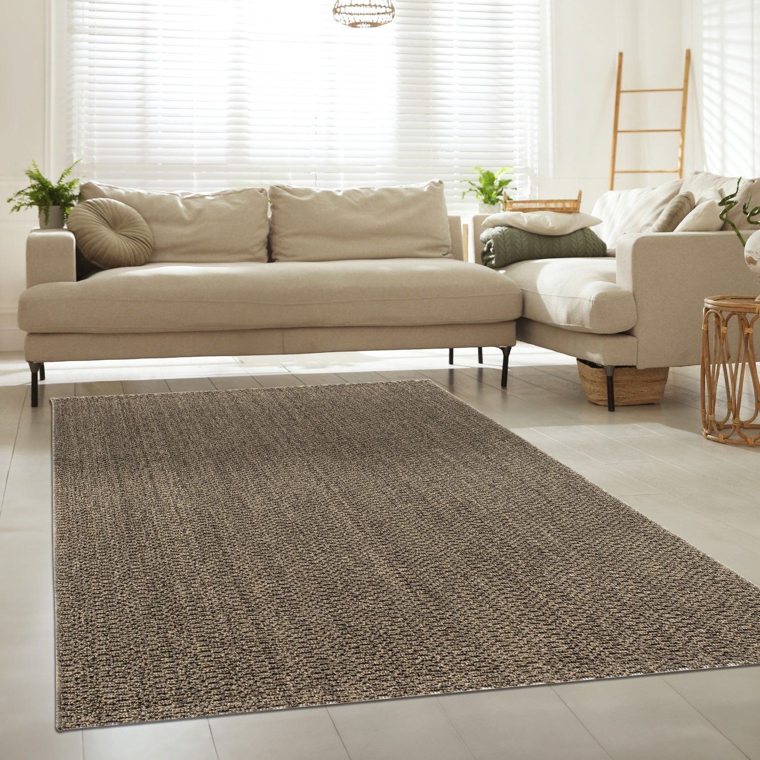 KADIMA DESIGN Teppich Unifarben Wohnzimmer schmutzabweisend Teppich Kurzflor, Rechteckig, Höhe: 11 mm, Florhöhe: 7 mm, 100% Polypropylen, Rechteckig, 120x160cm, Grün