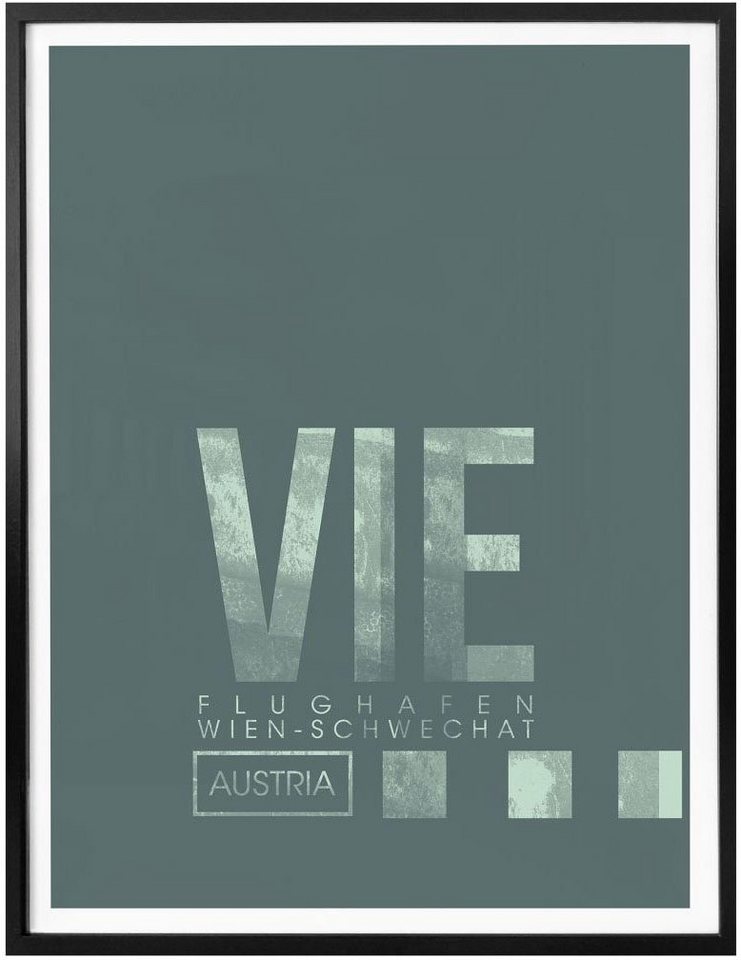 Wall-Art Poster Wandbild VIE Flughafen Wien, Flughafen (1 St), Poster ohne  Bilderrahmen