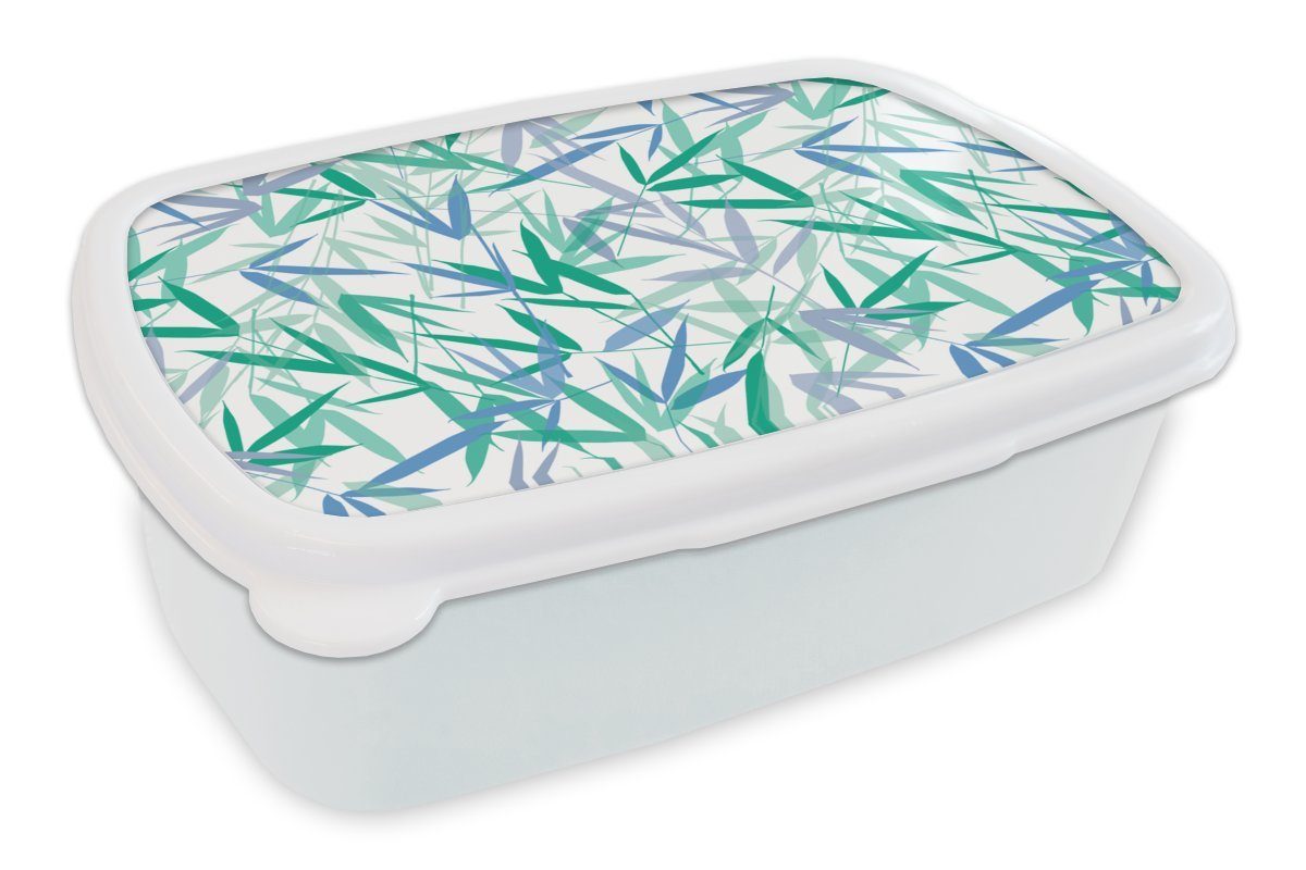 - Kunststoff, Brotbox Jungs für MuchoWow Erwachsene, weiß und Brotdose, Muster für Kinder Mädchen Blätter Pflanzen, (2-tlg), und Lunchbox -