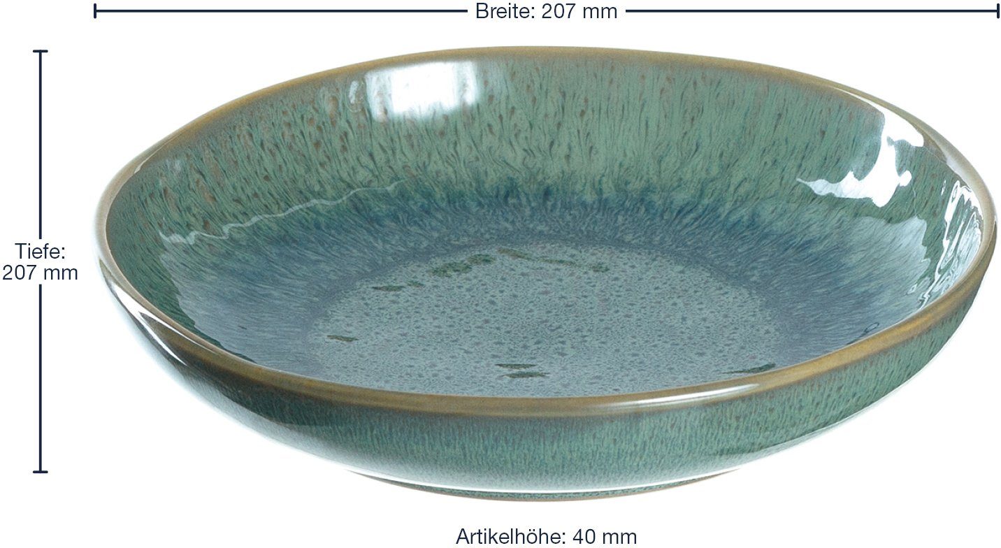 LEONARDO Suppenteller Matera, (6 St), cm Keramik, grün Ø 21