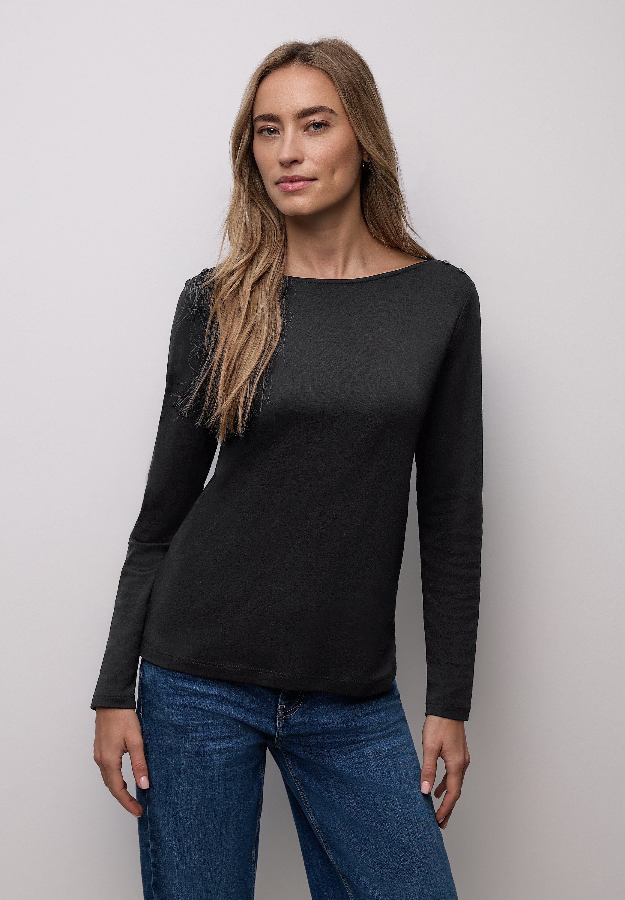 STREET ONE Langarmshirt im soften Baumwoll-Mix günstig online kaufen