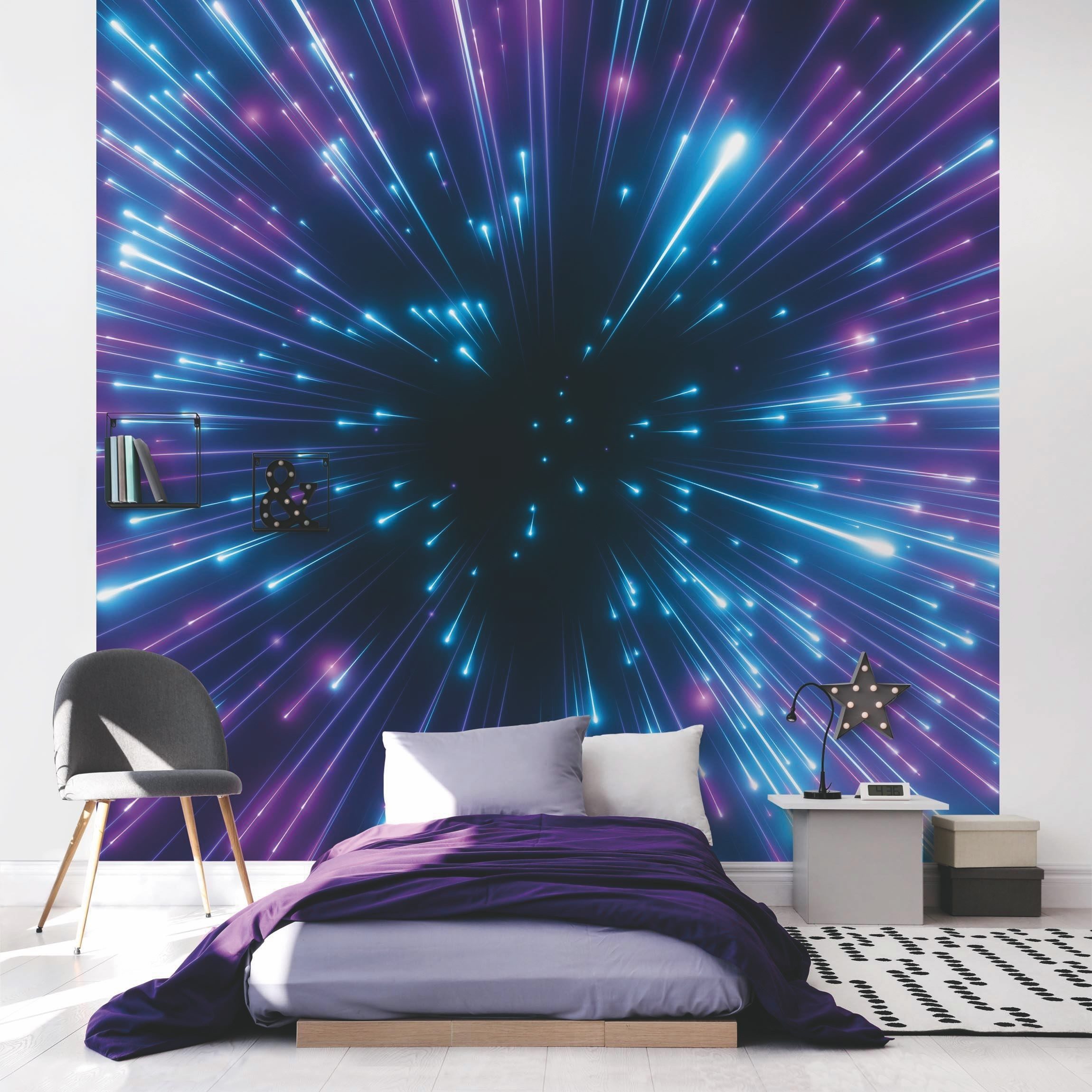 Bilderdepot24 Fototapete Gamer Neon Feuerwerk Wanddeko Modern Kunst 3D-Effe günstig online kaufen