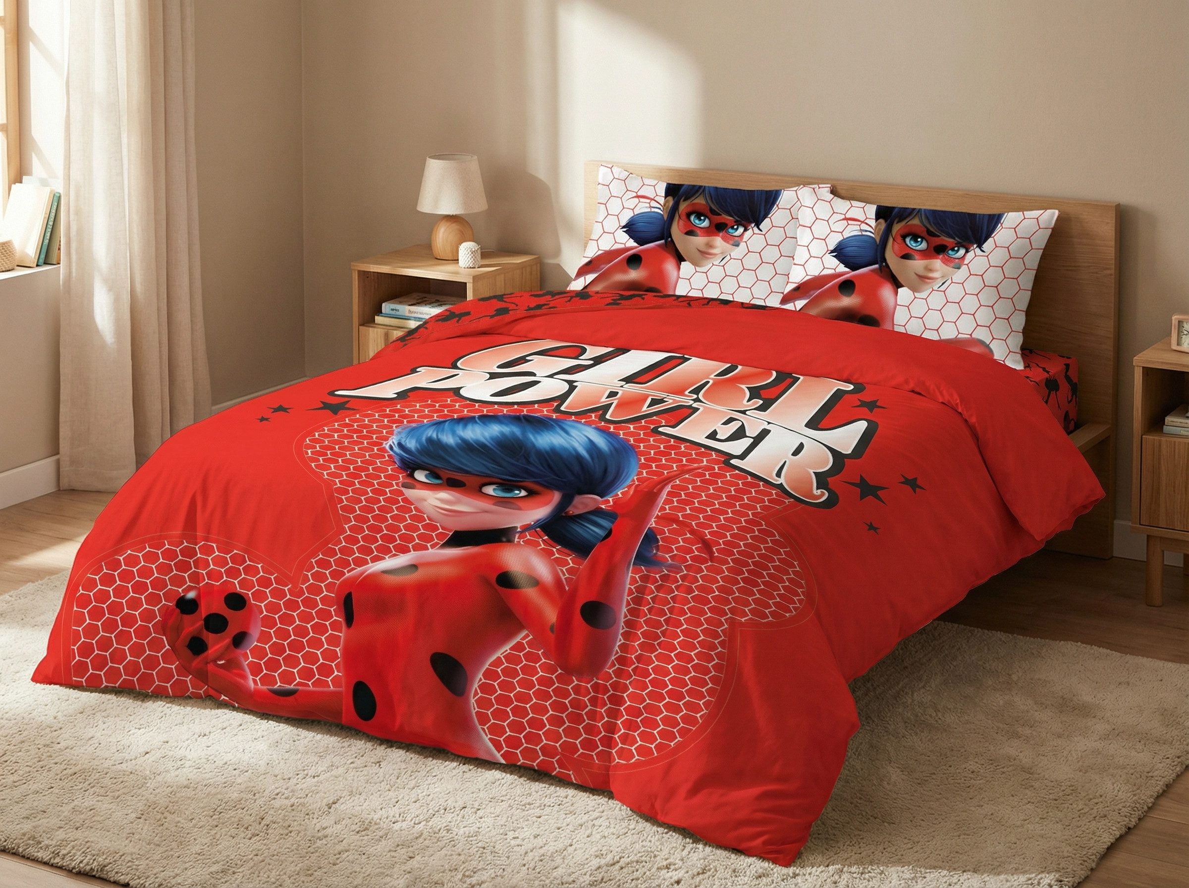 Miraculous - Ladybug Bettwäsche Miraculous Ladybug Kinder Bettwäsche Set, Mikrofaser, 135-140 x 200 Deckenbezug - 63x63 cm Kissenbezug