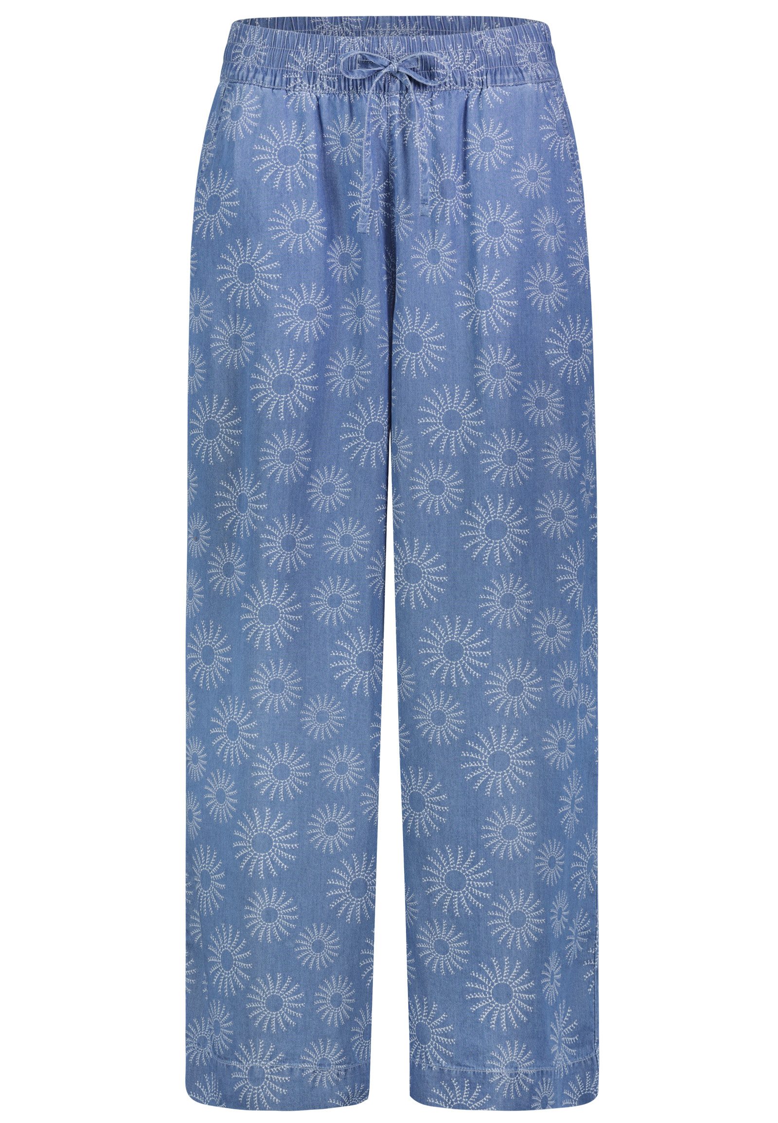 SUBLEVEL Chinos Damen Sommerliche Schlupfhose aus Denim mit weitem Bein Freizeit Hose