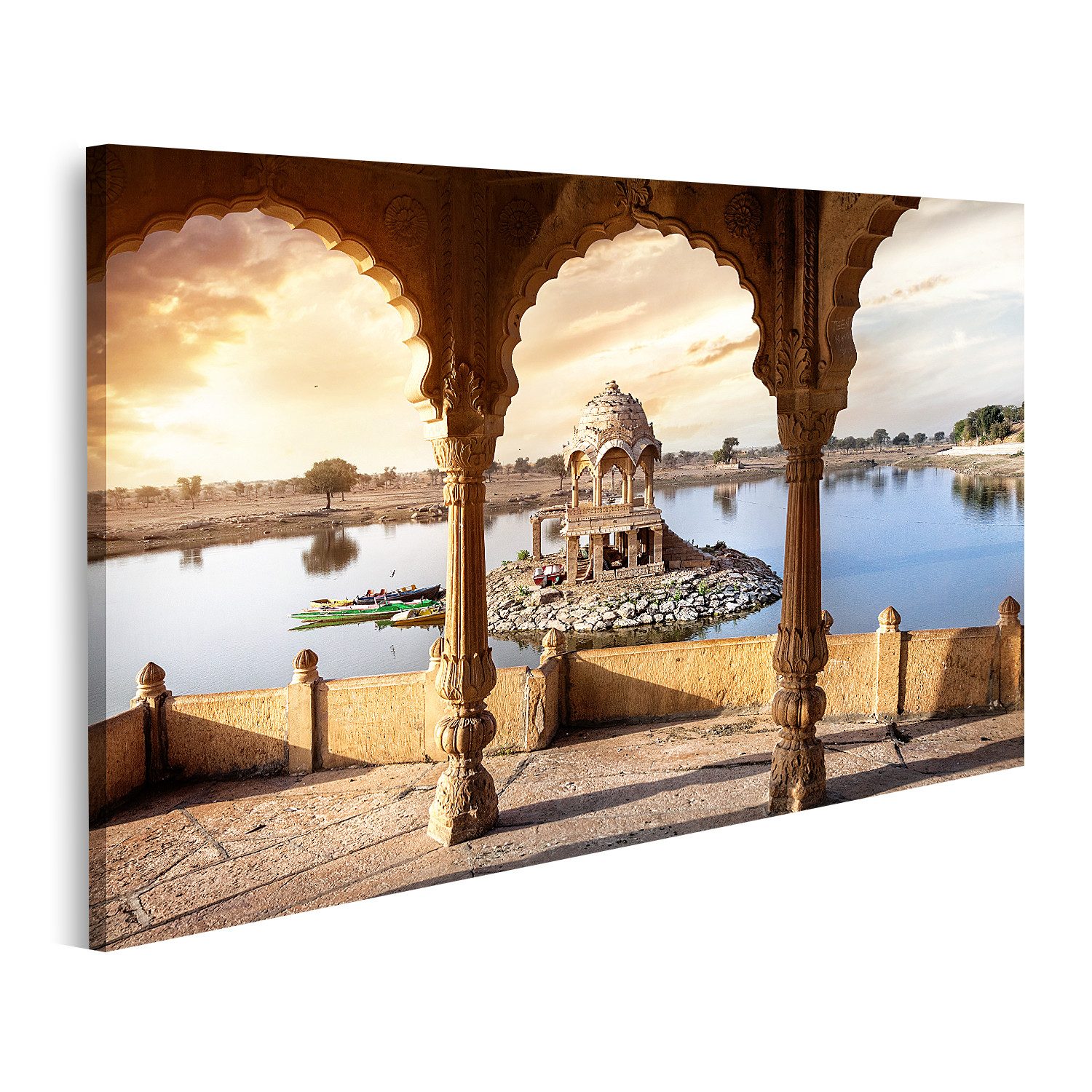 islandburner Leinwandbild Tempel auf dem Wasser in Indien Bilder