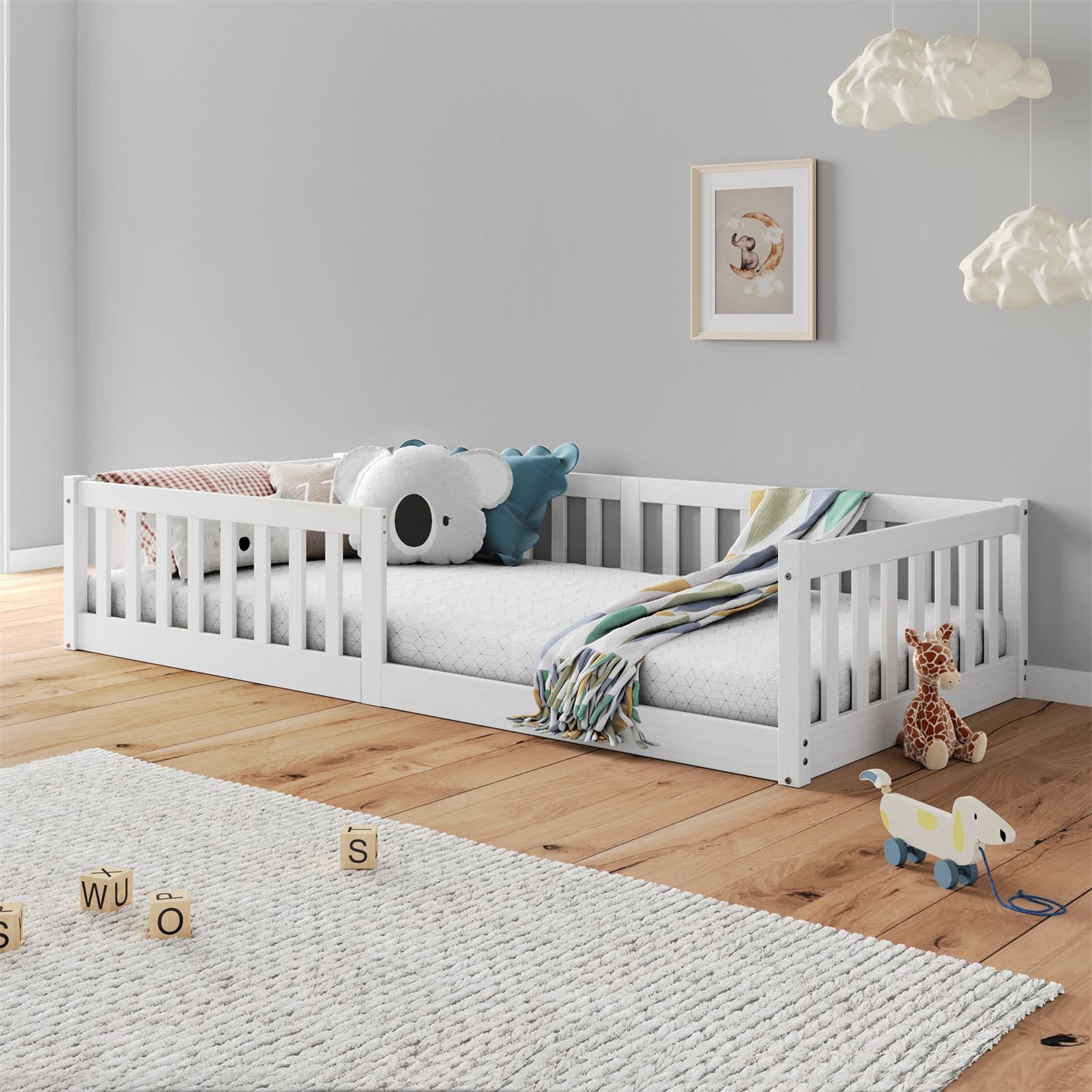 IDIMEX Kinderbett GUSTAVO, Bodenbett mit Rausfallschutz günstig online kaufen