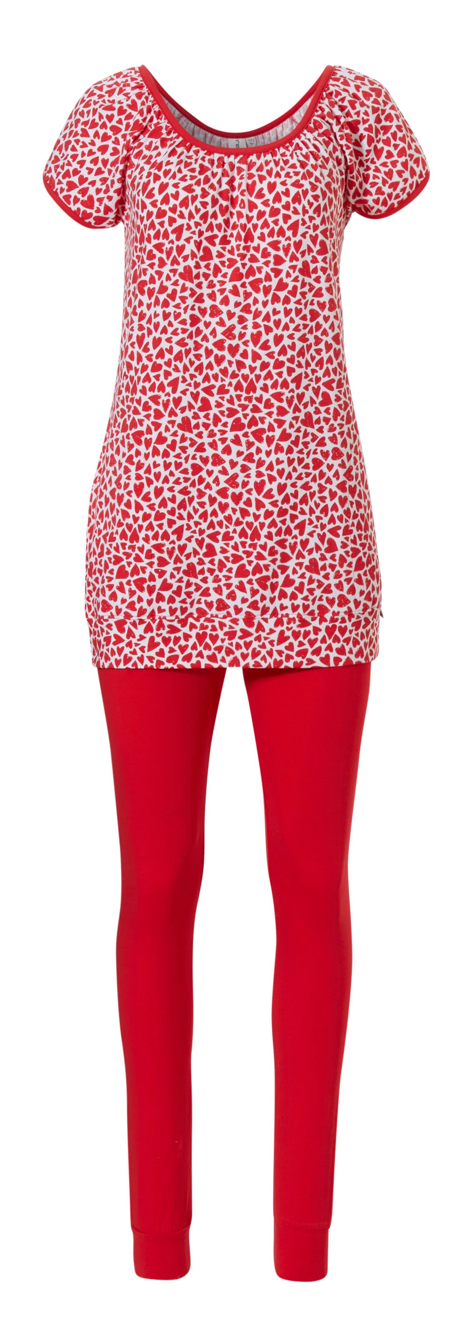 Rebelle Schlafanzug Damen Pyjama mit Herzen günstig online kaufen