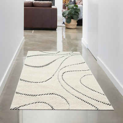 Teppich Moderner flauschiger Wellenteppich für Schlafzimmer, Carpetia, rechteckig, Höhe: 15 mm