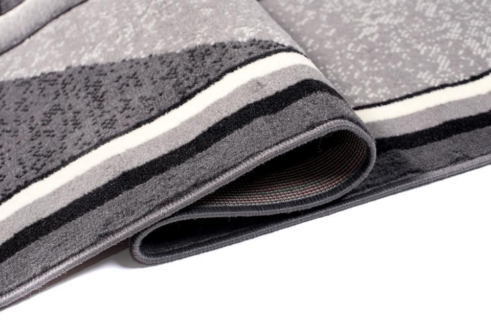 Mazovia Designteppich Retro Pflanzlich Anthrazit Grau Wohnzimmer, Schlafzimmer, Esszimmer, Fußbodenheizung – Bild 4 von 5