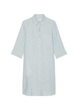 Marc O'Polo Hemdblusenkleid fein gestreift, entspannter A-Shape, Seitennaht-Schlitze