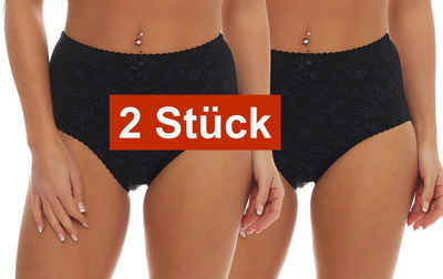 Cocain underwear Taillenslip Damen Slip Microfaser kleine Schleife Allovermotiv (Spar-Pack, 2-St) Leichter Shape-Effekt