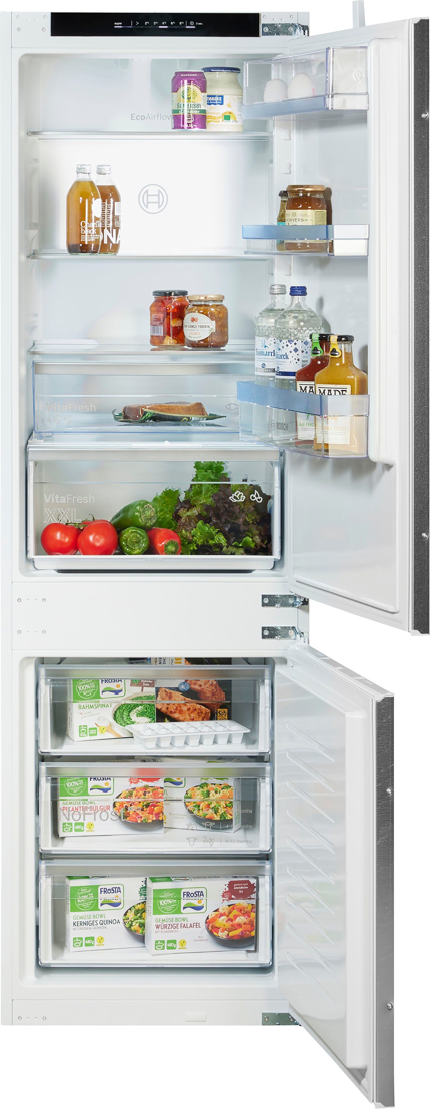 BOSCH Einbaukühlgefrierkombination 4 KIN86VSE0, 177,2 cm hoch, 54,1 cm breit, Extra viel Platz für deine frischen Lebensmittel dank VitaFresh XXL