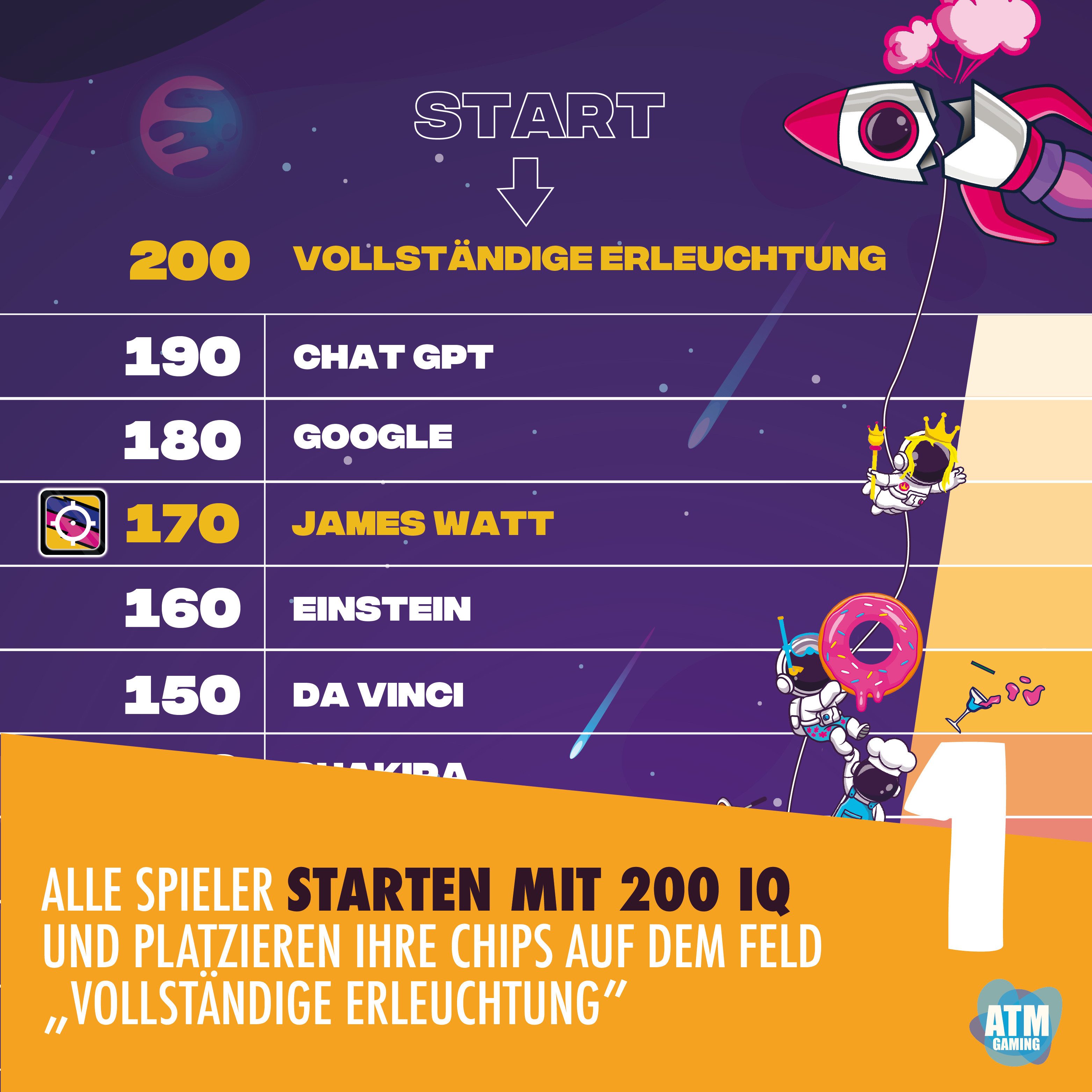 ATM GAMING Spiel Gravity - Das Wissensspiel, Wissensspiel, Quizspiel, Strategiespiel, Kartenspiel, Familienspiel, Gesellschaftsspiel, Brettspiel mit +1.200 Fragen zum Allgemeinwissen, Made in Germany