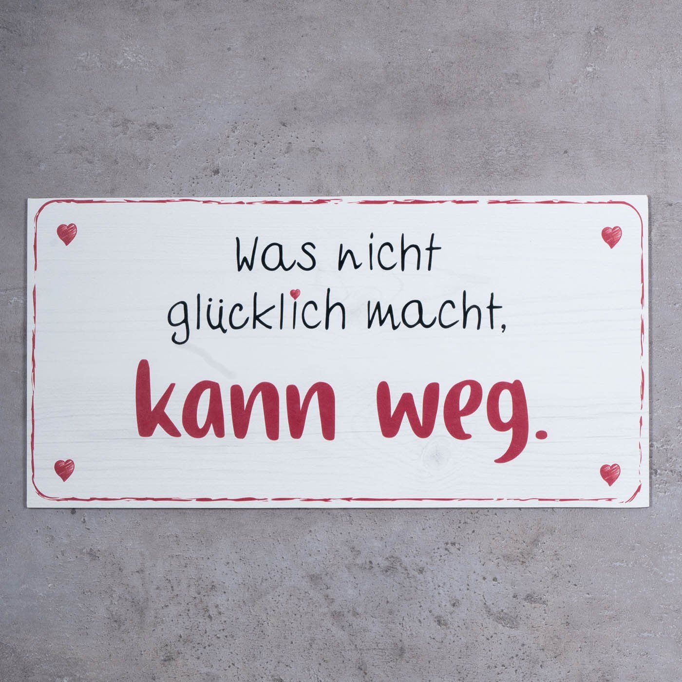Levandeo® Wandbild, Wandbild 40x20cm Glücklich Glück günstig online kaufen