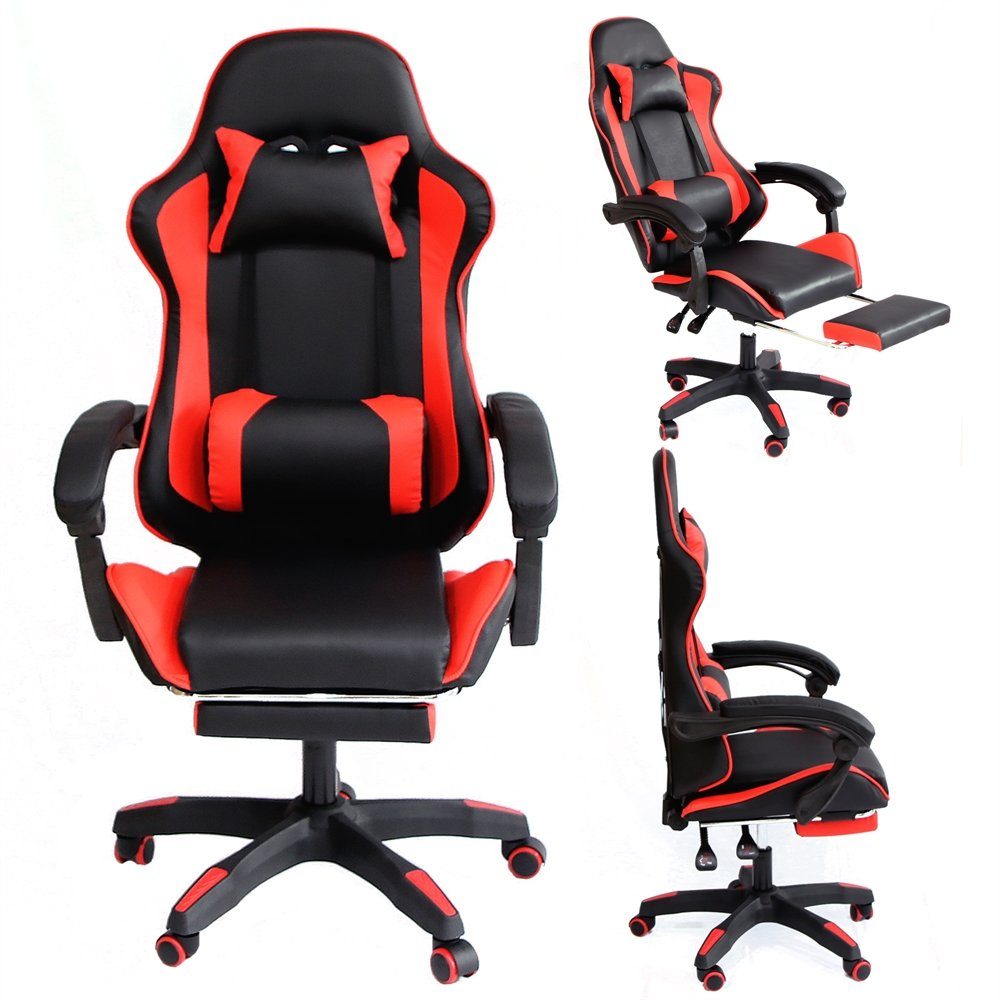 Mucola Gaming-Stuhl Bürostuhl Chefsessel Schreibtischstuhl mit Fußablage höhenverstellbar (Stück, 1 St), Luftdurchlässig