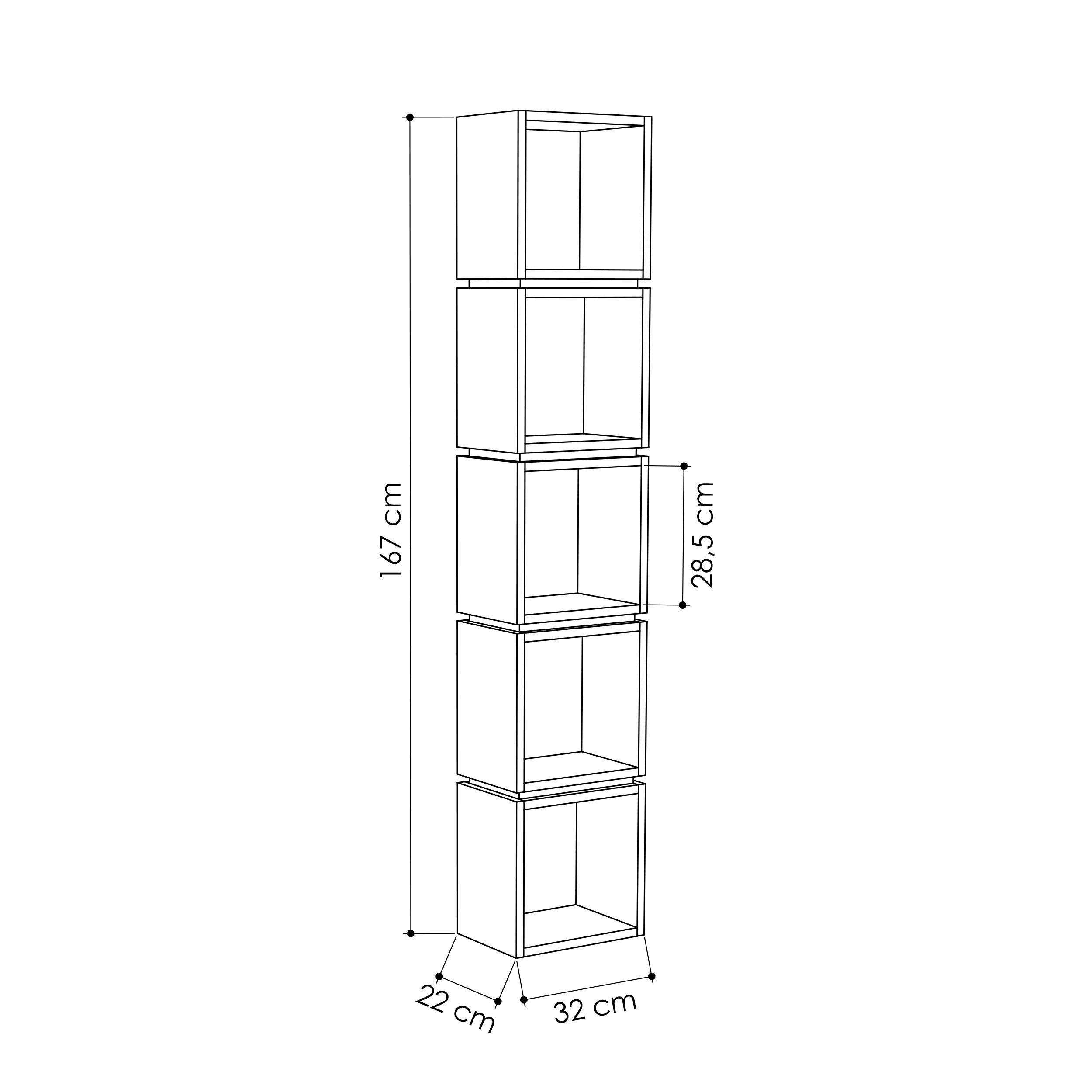 22 x Mokka+Anthrazit Display Unit, Modernes Helles 32 cm Multi, Decortie 167 x Bücherregal Bücherregal