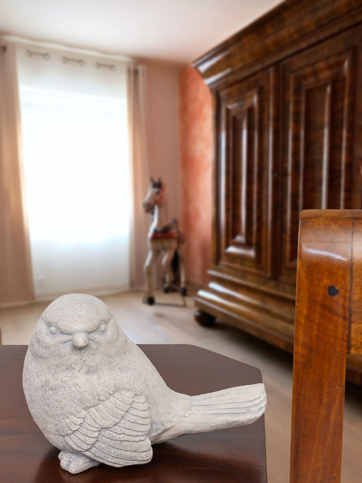 Antik-Stil Gartenfigur massiver Kunststein Aubaho Dekoration Vogel Skulptur Figur Statue