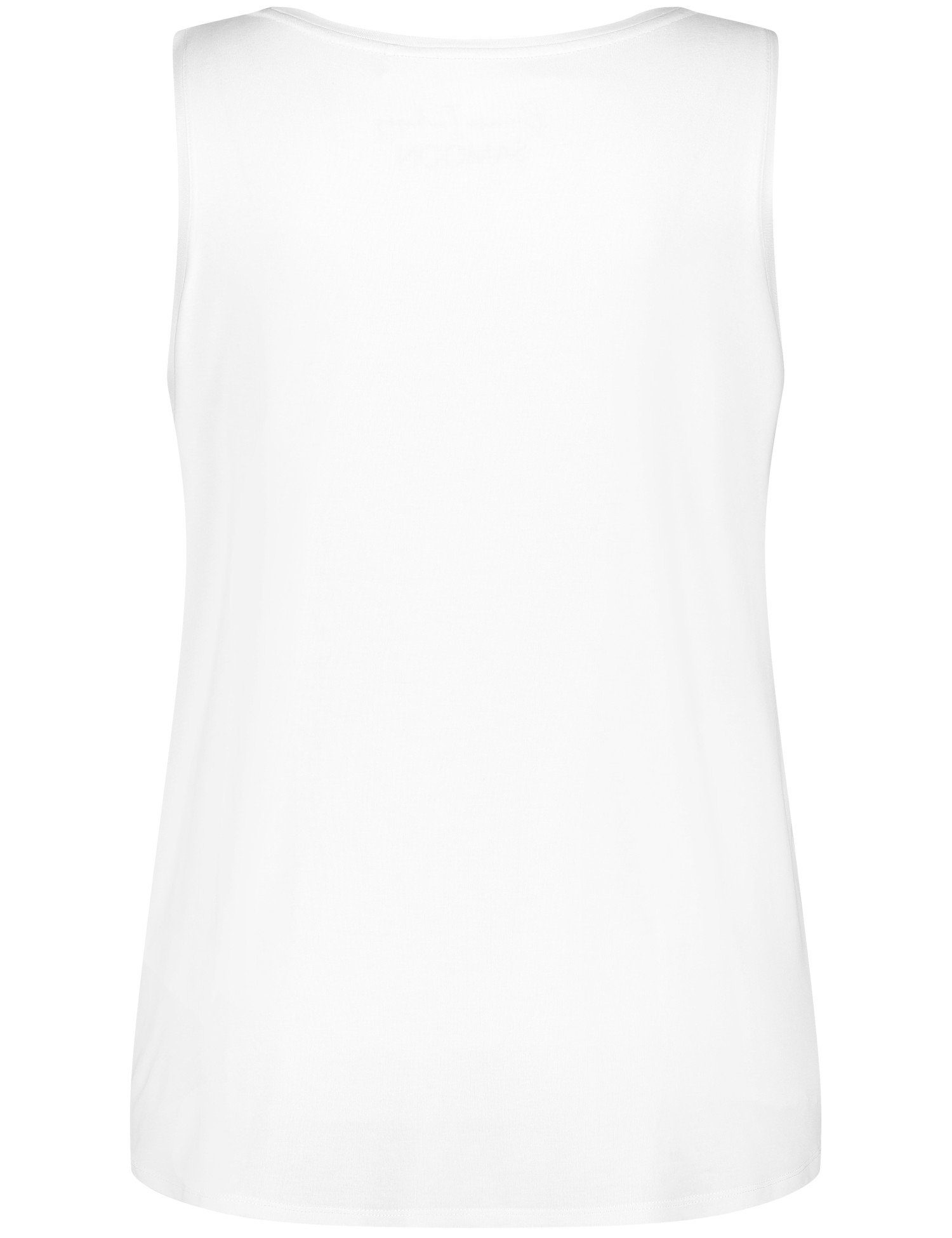 white Shirttop Samoon Basic-Top mit Seitenschlitzen