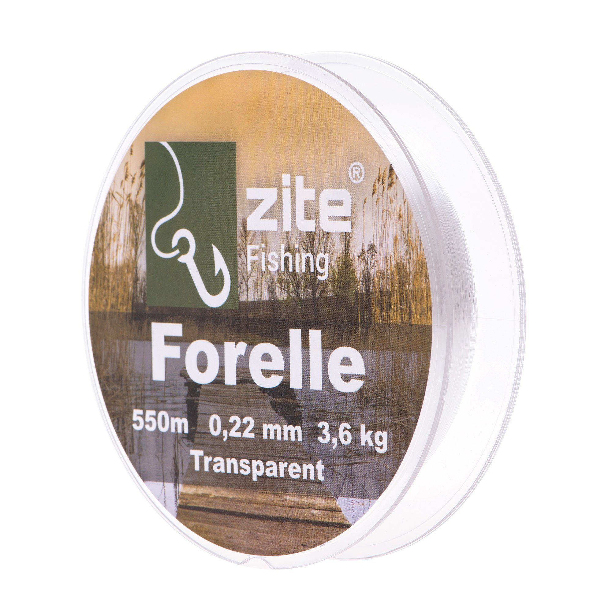Zite Angelschnur 0,22 mm 550 m - Transparente Forellenschnur Ansitz & Spinnfischen | Angelschnüre