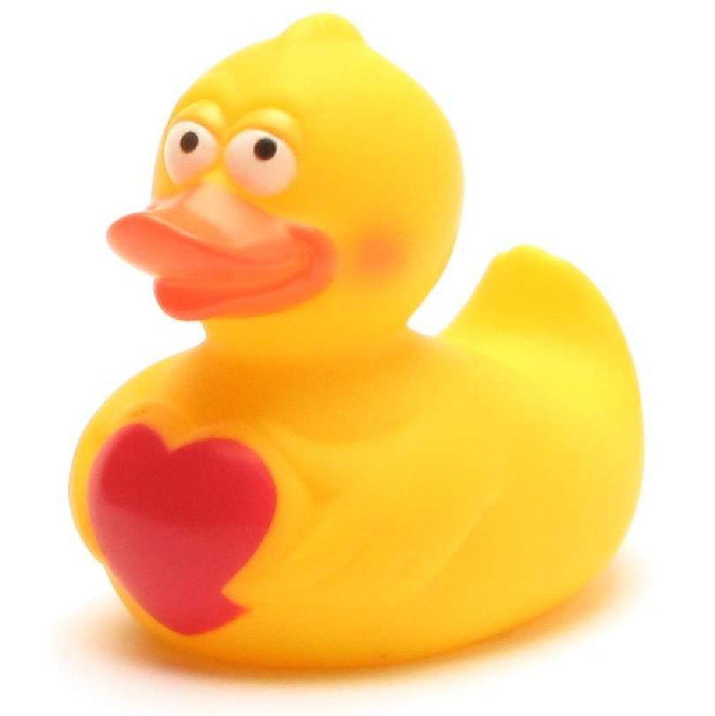 Duckshop Badespielzeug Quietscheentchen mit Herz - Badeente | Badewannenspielzeug