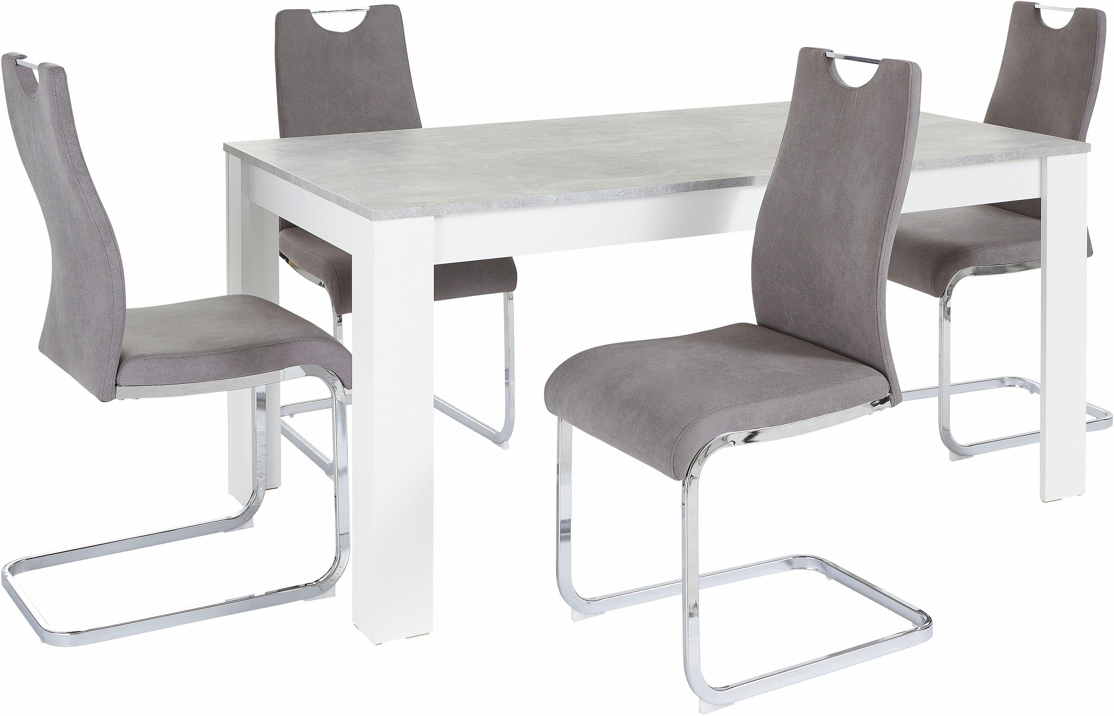 Homexperts Essgruppe Zabona, (Set, 5-tlg), 4 Стільці und 1 Tisch