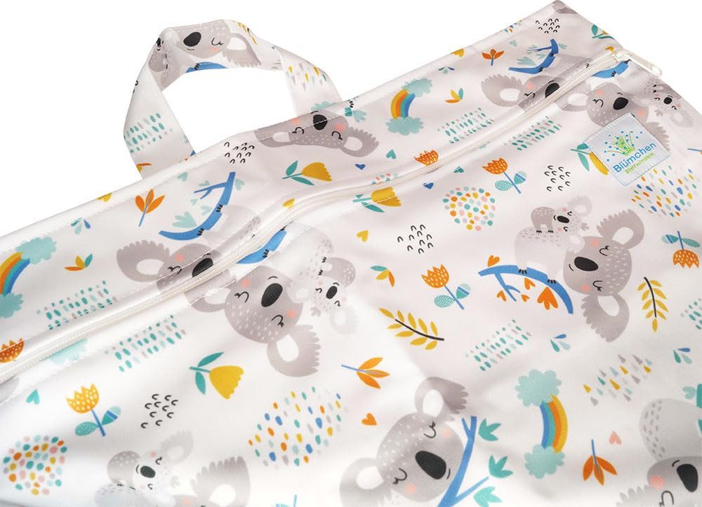 Blümchen Wickelauflage Blümchen hängender Windelsack XL mit Reißverschluss 40 x 66 cm PUL