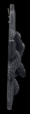 Figuren Shop GmbH Wanddekoobjekt Wandrelief Pentagramm mit Schlangen - Serpents Worship - Fantasy Gothic Dekoration