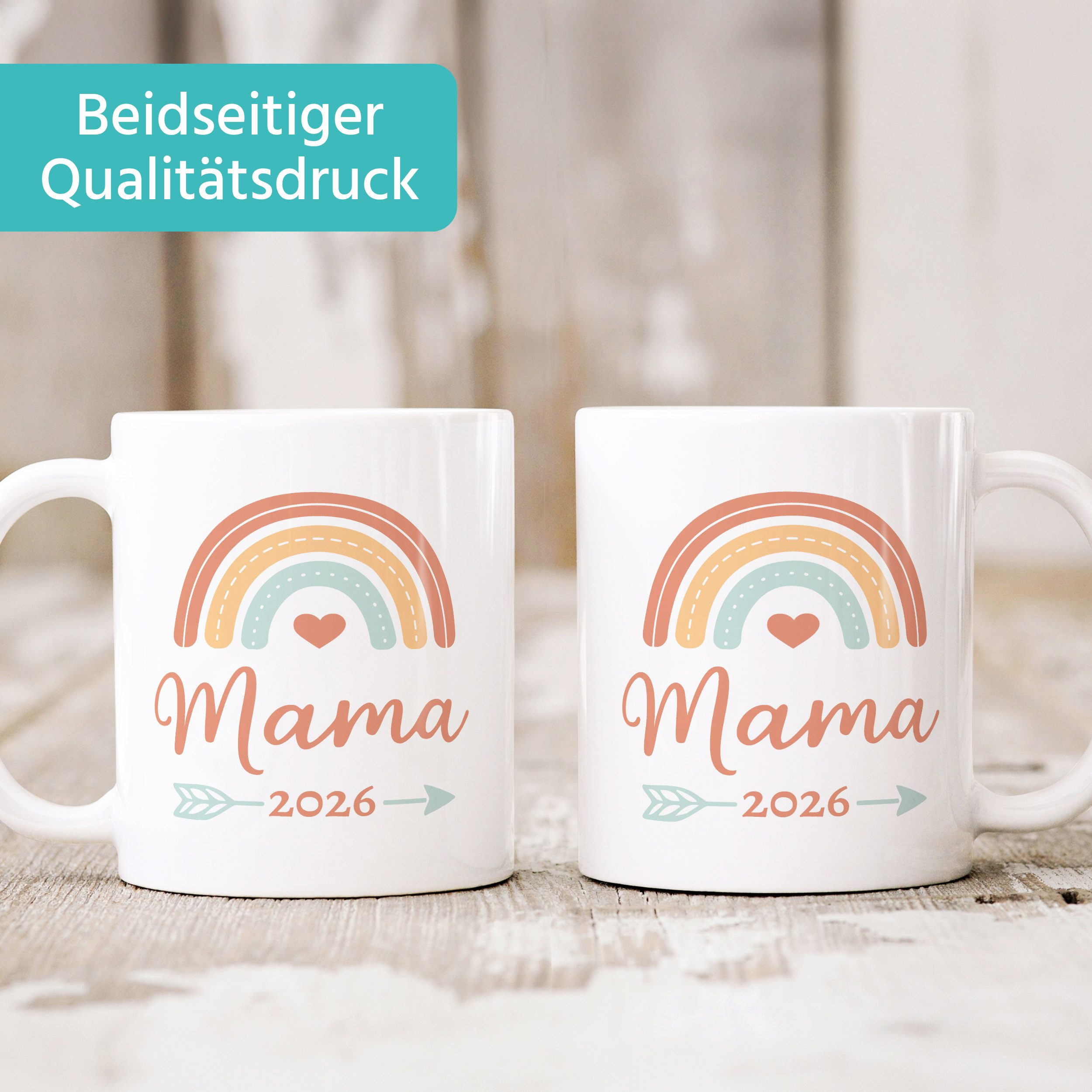 SpecialMe Tasse Tasse Babynews Schwangerschaft verkünden 2026 - Regenbogen Design -, Keramik