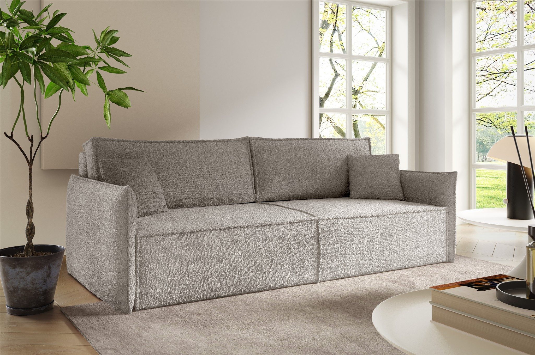 Fun Möbel 3-Sitzer Sofa LAGOS mit Schlaffunktion in Stoff Abriamo, inkl. Bettkasten, Rundumbezug