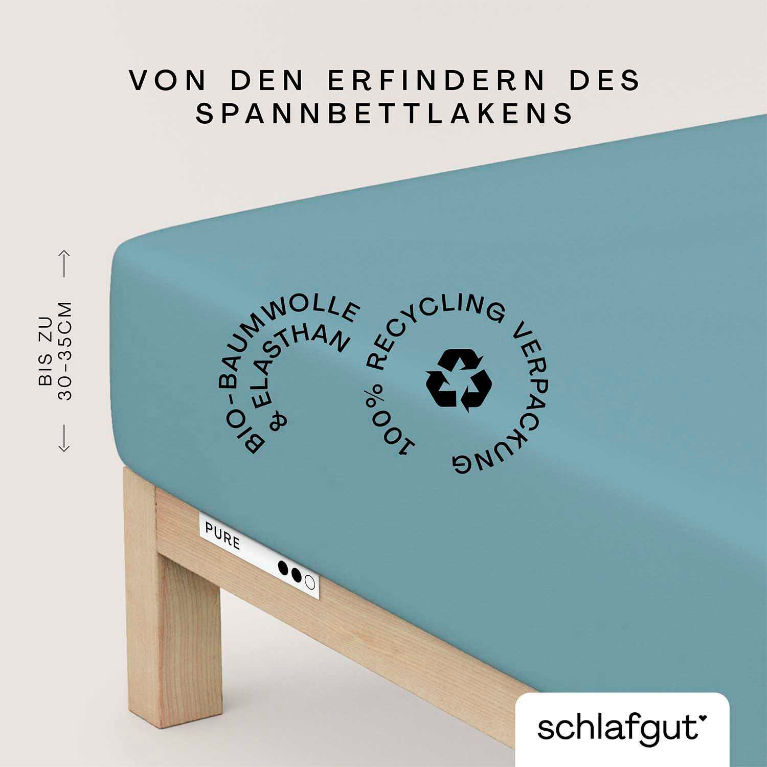 Schlafgut Spannbettlaken PURE Bio-Baumwolle mit Elasthan, 170 g/m², Bettlak günstig online kaufen