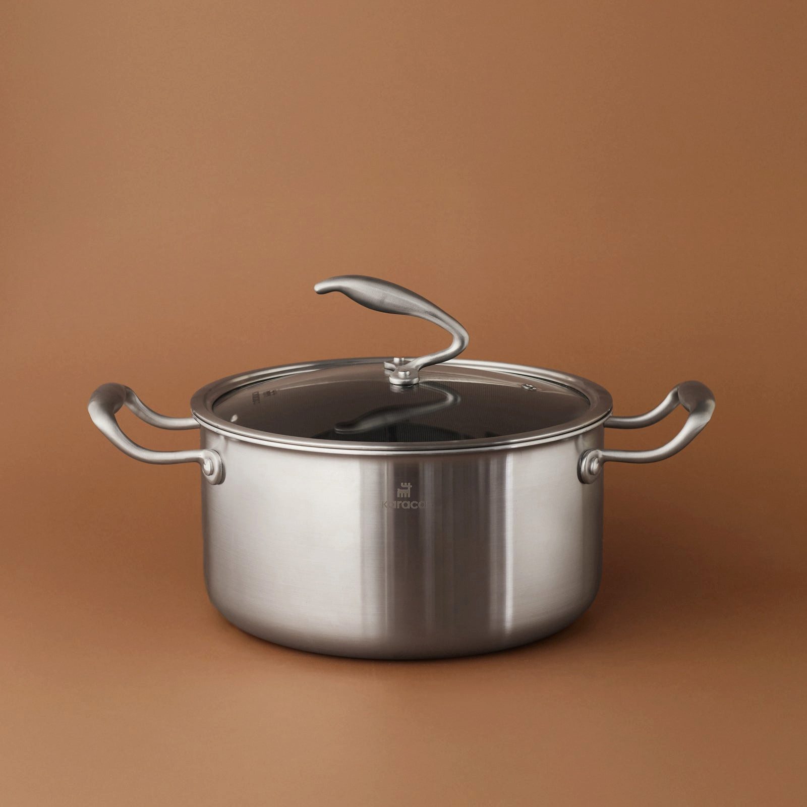 Karaca Gemüsetopf Karaca 5Ply PowerSteel 316+ Induktionstopf 24 cm Silber, EDELSTAHL