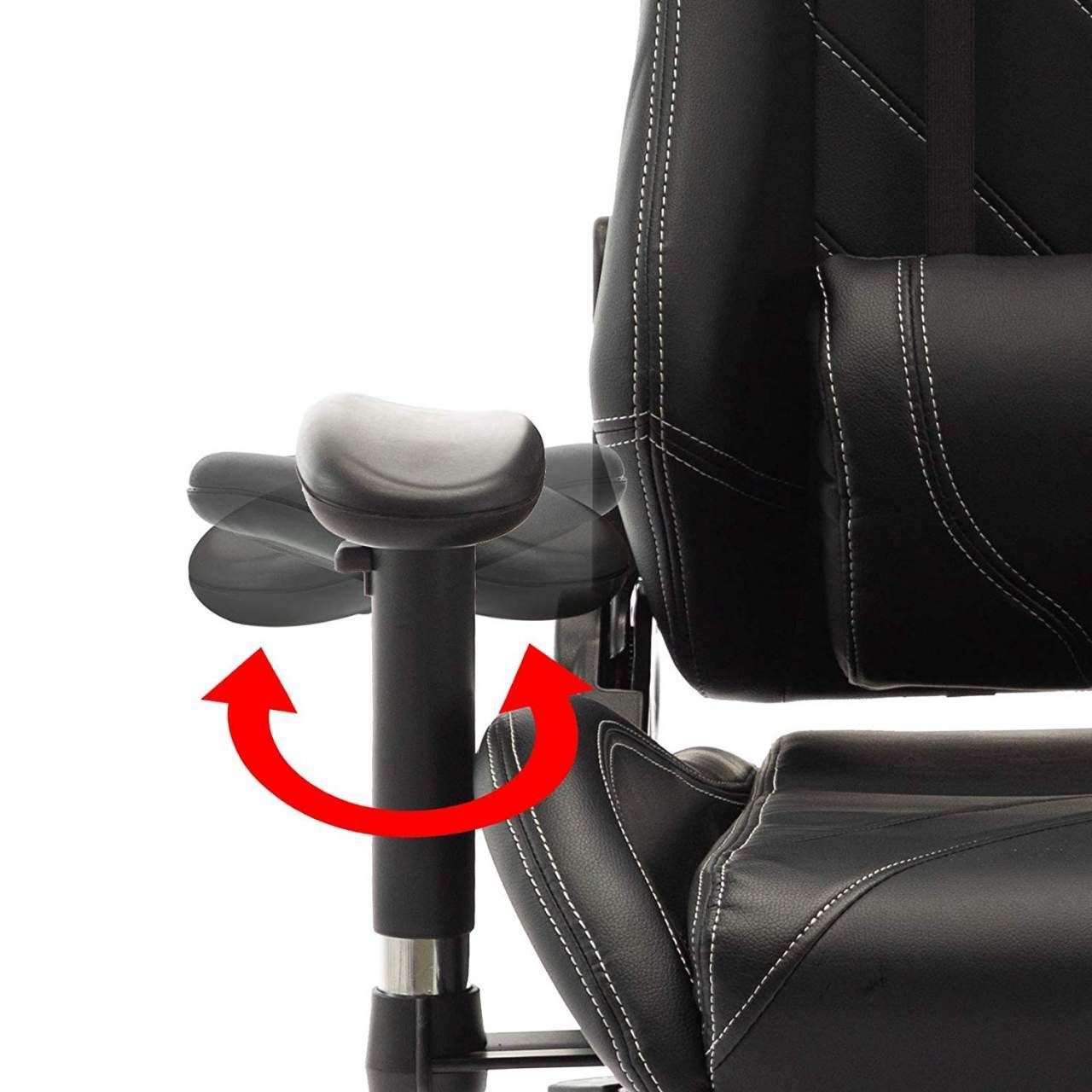 Woltu Gaming-Stuhl (1 St), Armlehne höhenverstellbar schwarz verstellbar, Kunstleder