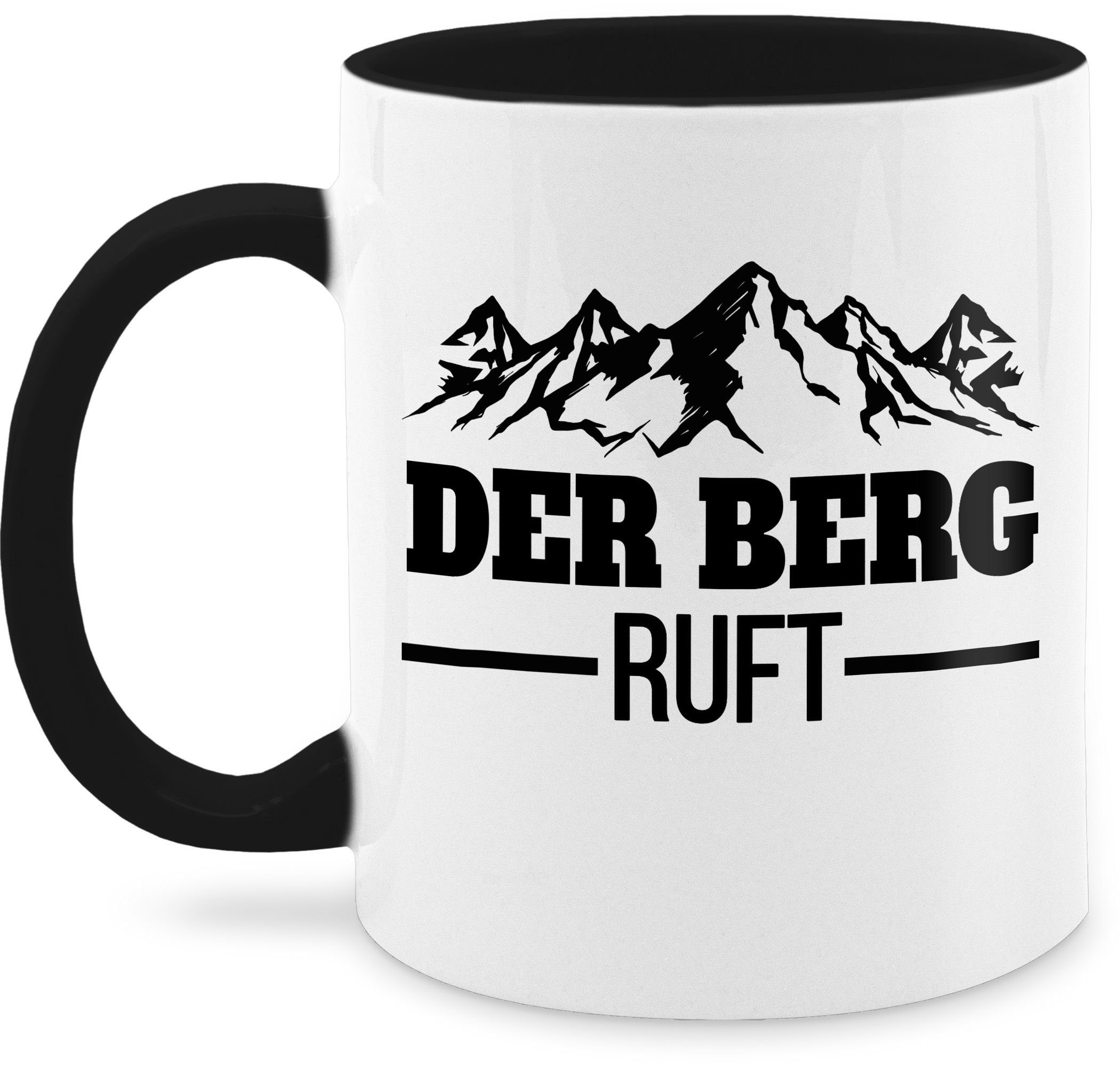 Shirtracer Tasse Der Berg ruft - schwarz, Keramik, Statement Sprüche 1 Schwarz