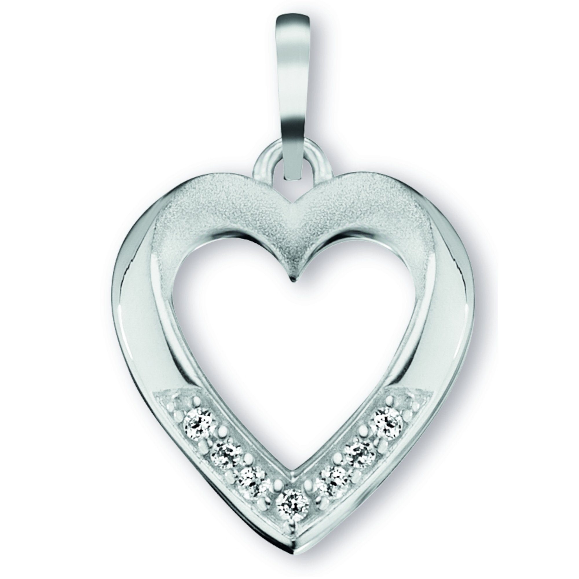 ONE ELEMENT Herzkette Halskette - Herzkette mit Zirkonia Herz und Anhänger aus 925, Liebevoll gearbeitet – ein schönes Geschenk für besondere Momente