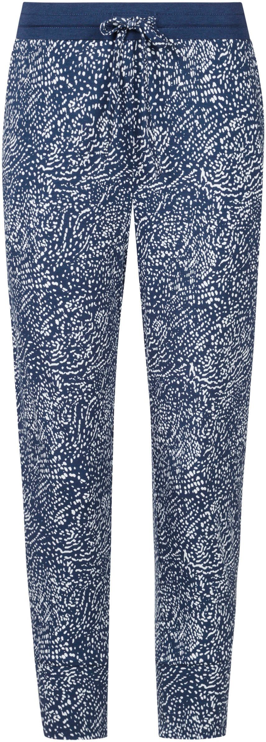 Mey Capri-Pyjama (Set, 2 schlichtem Oberteil Hose tlg) mit und gemusterter