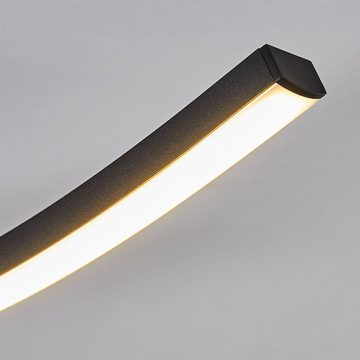 hofstein Deckenleuchte »Stagno« gebogene Deckenlampe aus Metall/Kunststoff in Schwarz/Weiß, 3000 Kelvin, stromsparend, 2xLED 6 Watt, 1550 Lumen