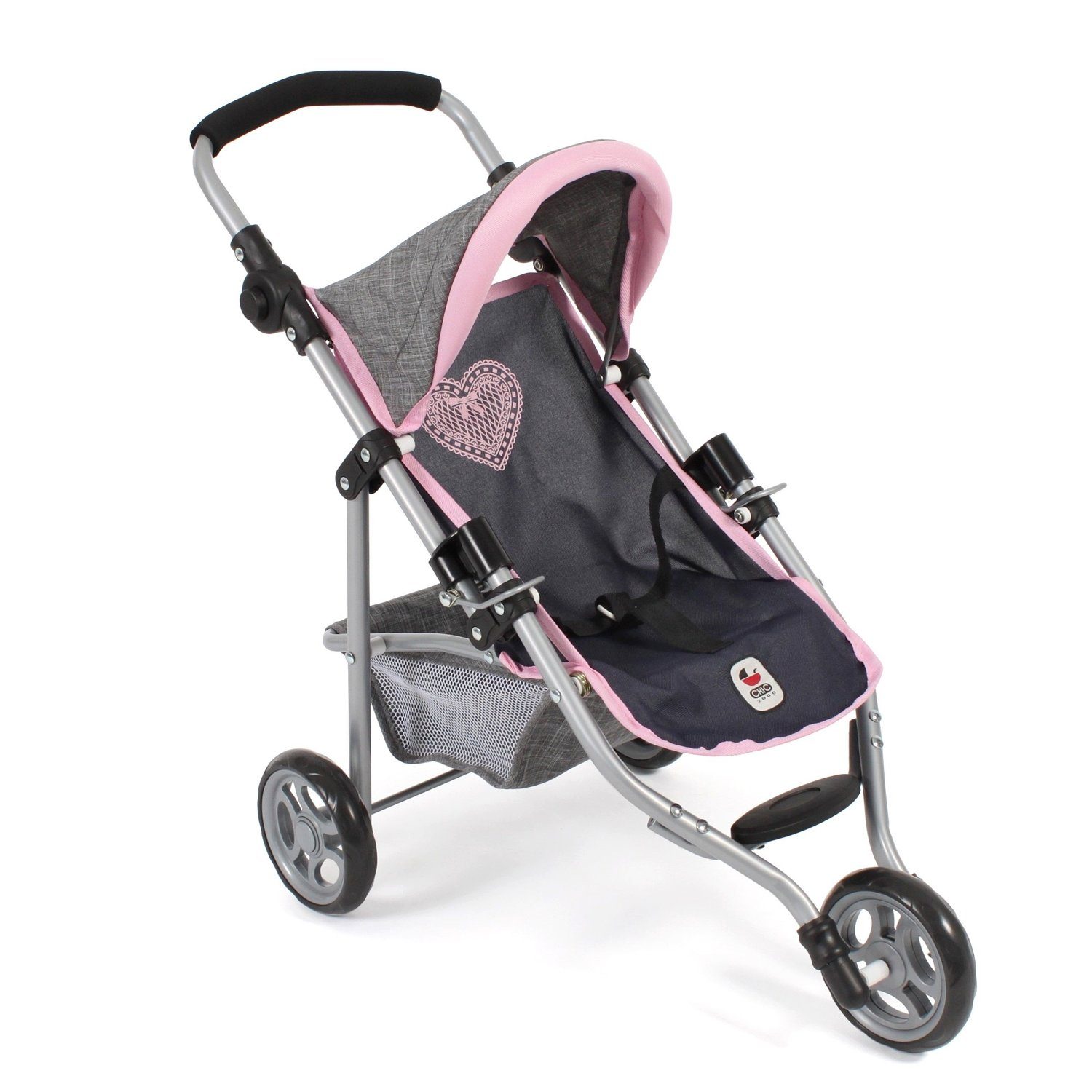 CHIC2000 Puppenwagen 612 26 Jogging Buggy "LOLA", Melange grau-navy