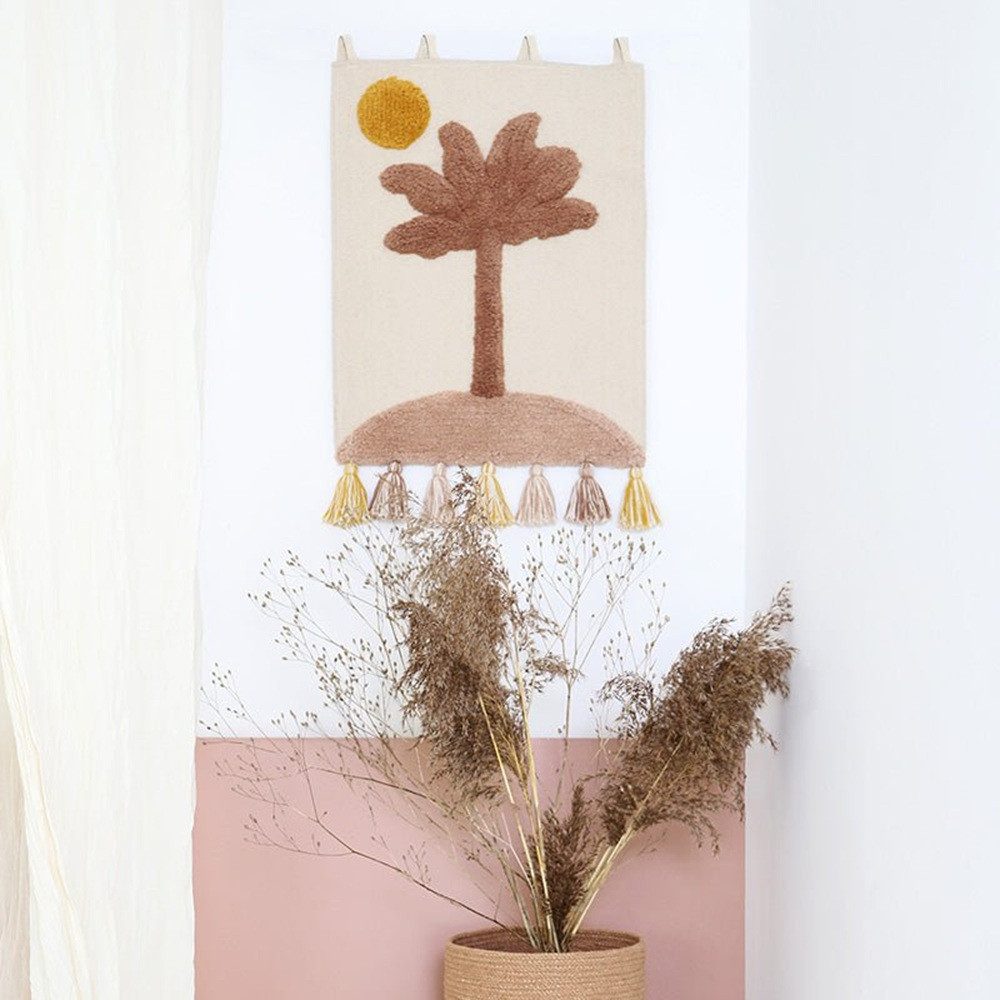 Nattiot Wandteppich Wandteppich Little Palm 40x 50 cm Palme Wanddekoration Baumwolle