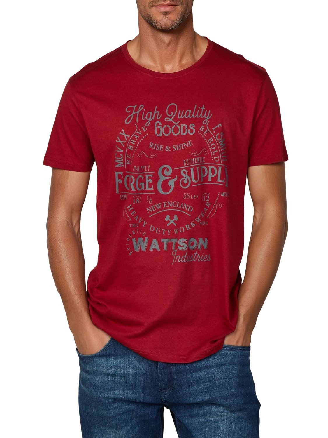 riverso T-Shirt Herren Printshirt RIVLeon Regular Fit (4-tlg) Kurzarm Tee Shirt mit Rundhalsausschnitt aus 100% Baumwolle